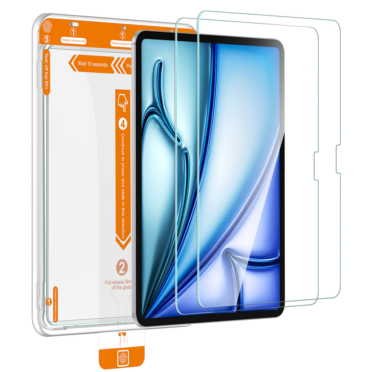 Tough On iPad Screen Protector Tempered Glass 2 Pack