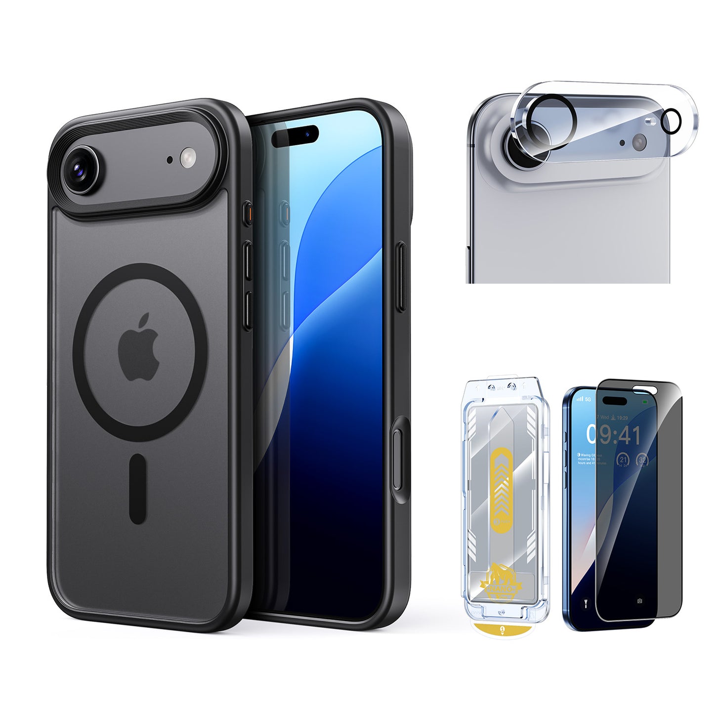 iPhone 17 Series Bundle Classic Hybrid Magnetic Case and Privacy Screen Protector