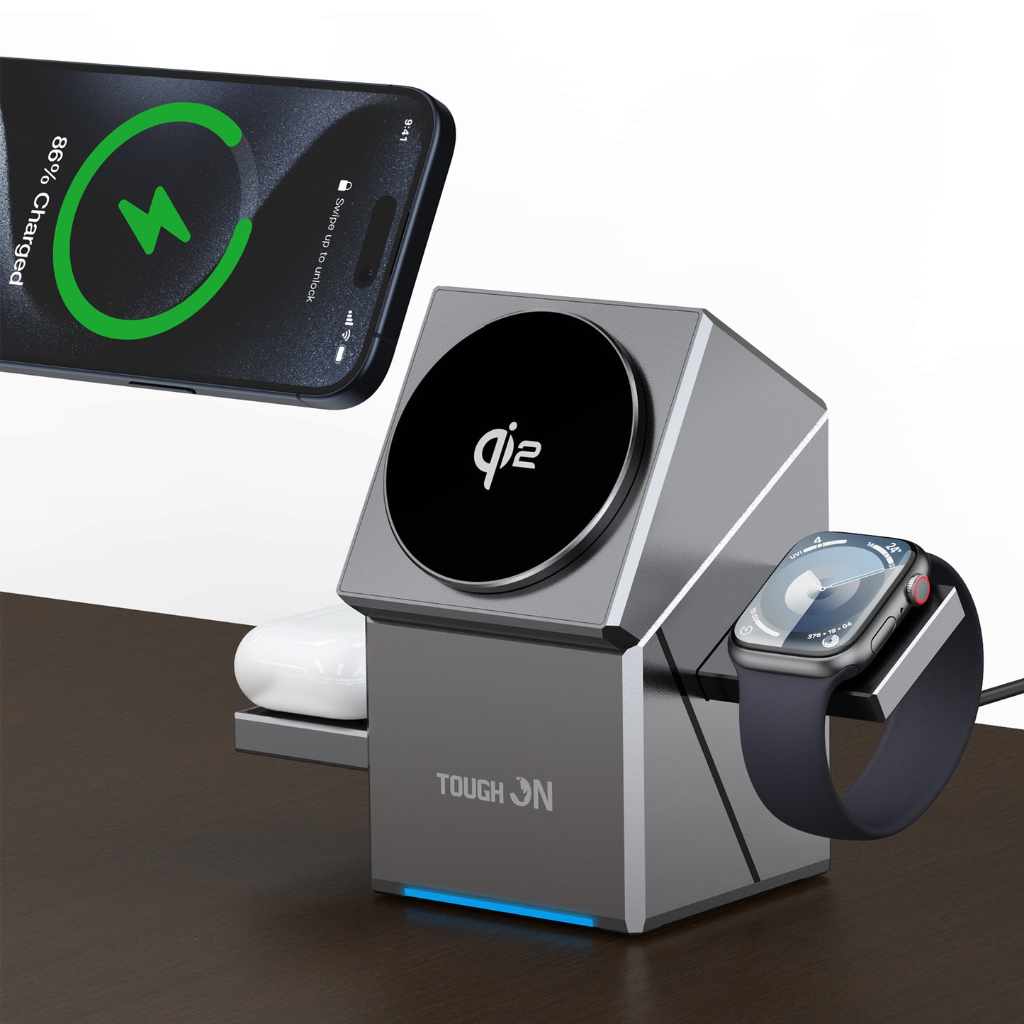 Tough On Qi2 3 in 1 Wireless Charger Compatible with MagSafe