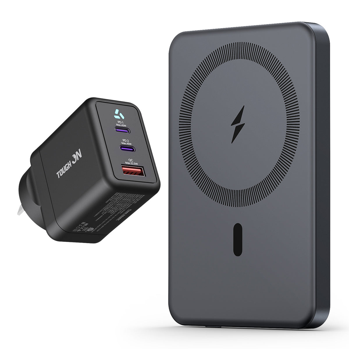 Tough On 10000mAh Magnetic Power Bank with 45W Charger Bundle