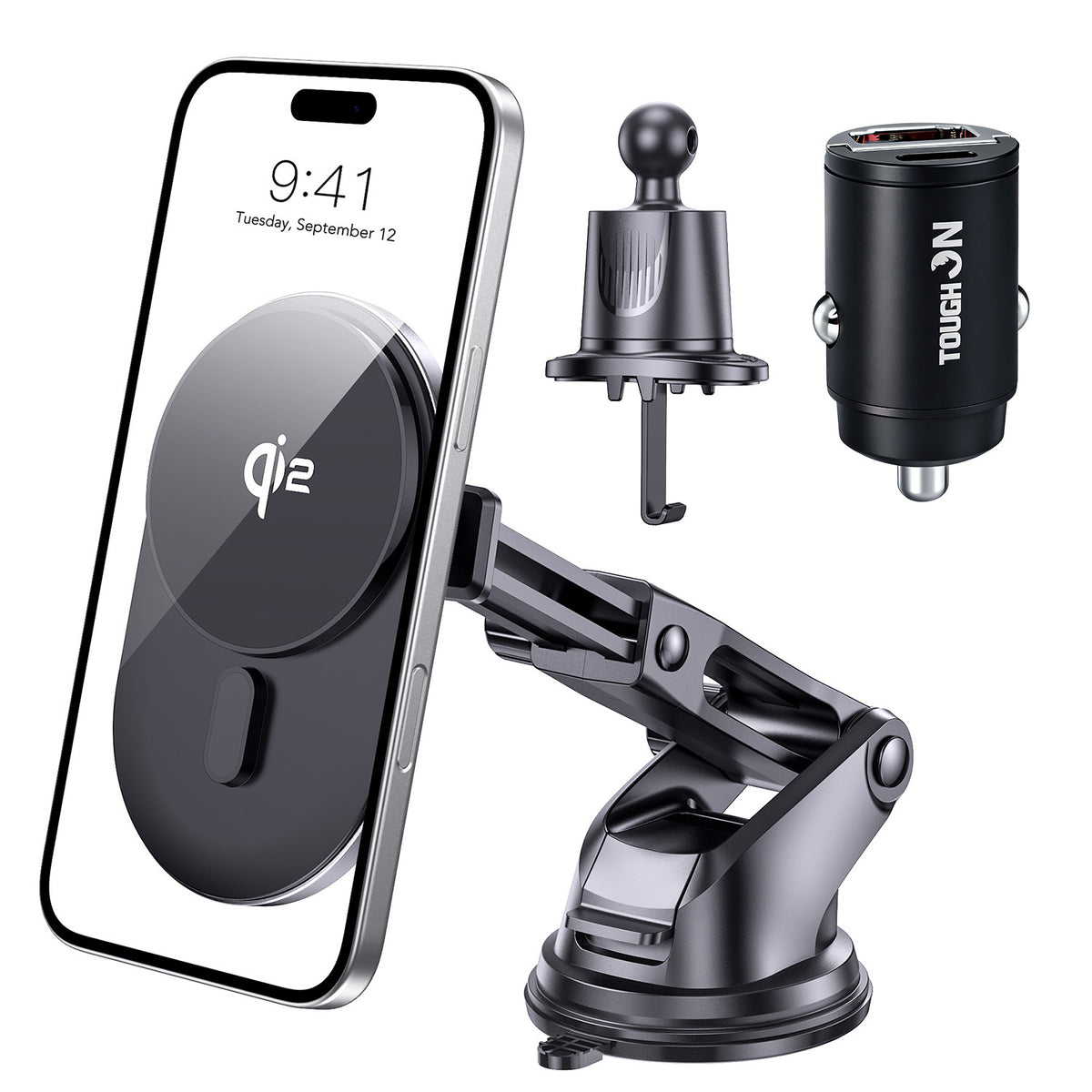 Tough On Qi2 Wireless Car Charger and 65W PD 3.0 Car Charger