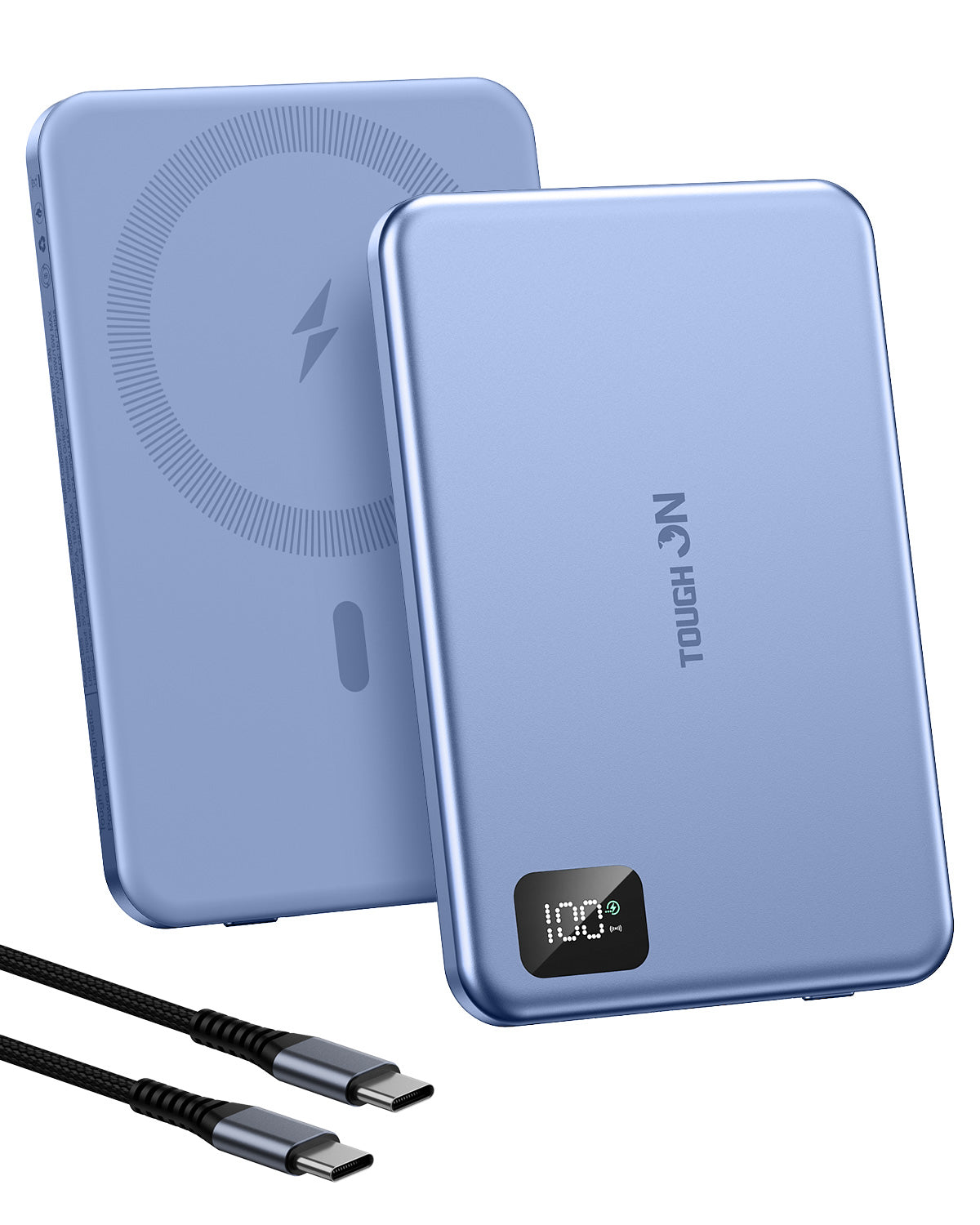 2 Pack Tough On 5000mAh Ultra Slim Magnetic Power Bank