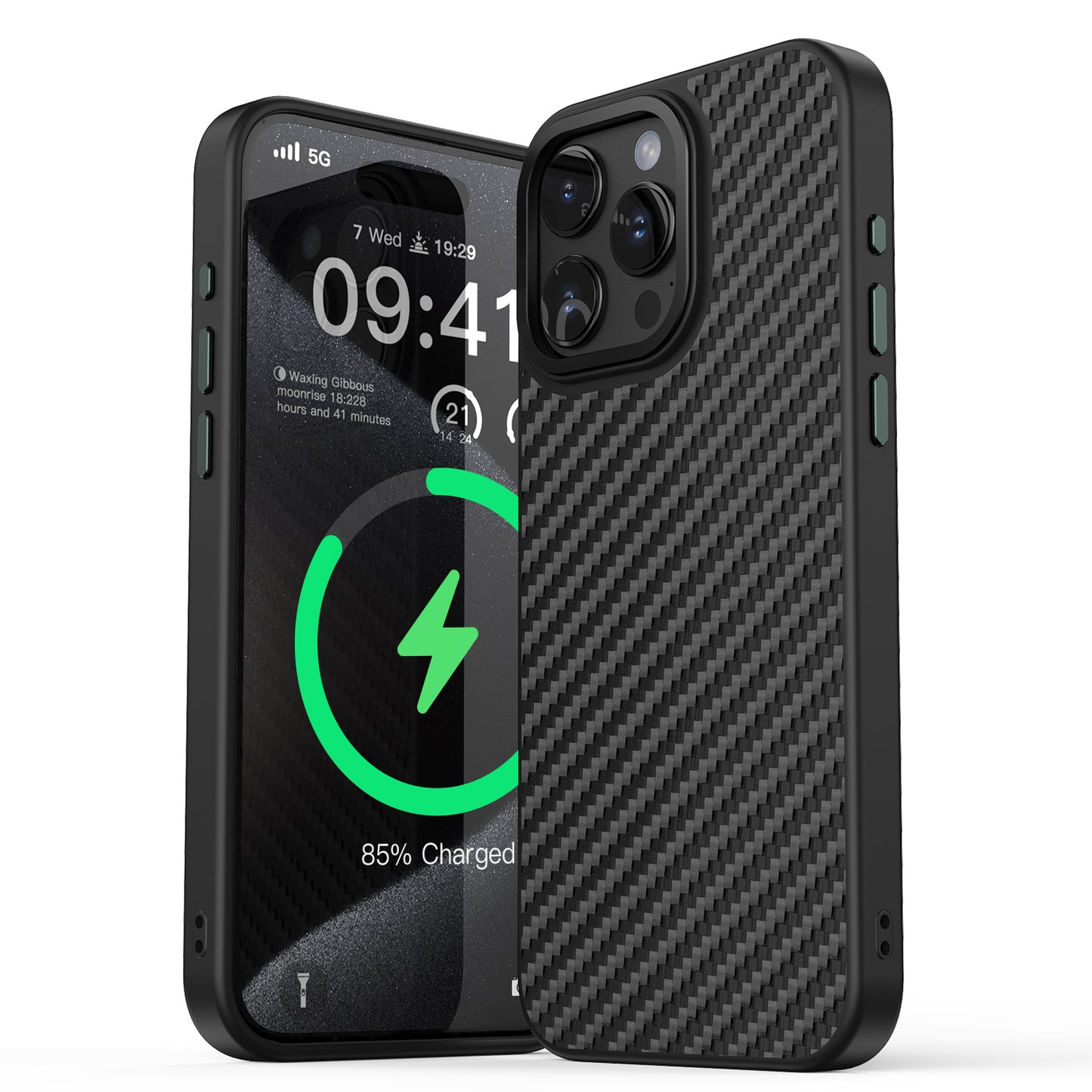 Tough On iPhone 15 Pro Max Case Tough Armor Carbon Fiber with MagSafe