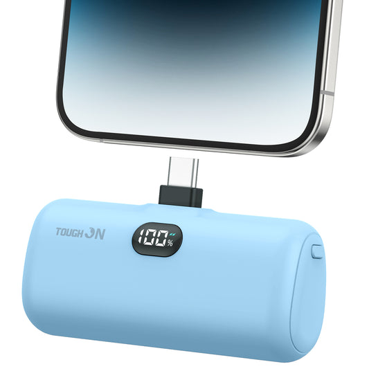 Tough On Mini Portable Charger 5000mAh Power Bank USB C for Samsung Android iPhone 17 / 16 / 15 Series