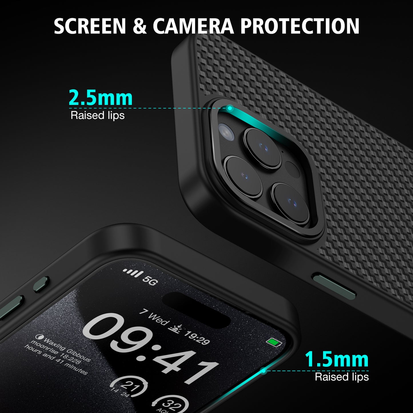 Tough On iPhone 15 Pro Case Tough Armor Carbon Fiber with MagSafe