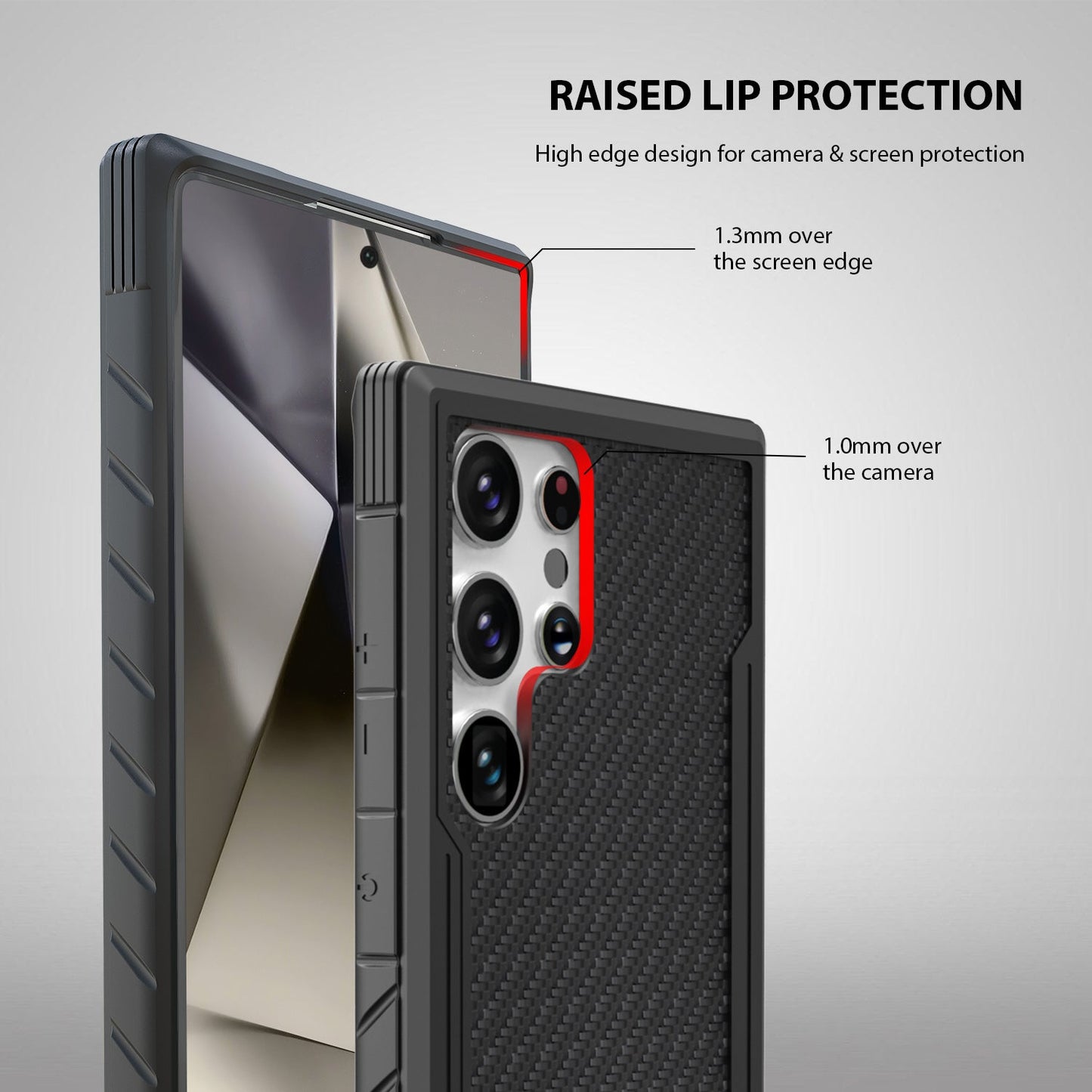 Tough On Samsung Galaxy S24 Ultra Case Iron Shield Carbon Fiber