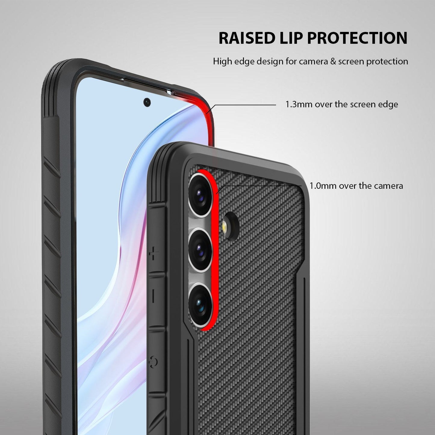 Tough On Samsung Galaxy S24 Case Iron Shield Carbon Fiber