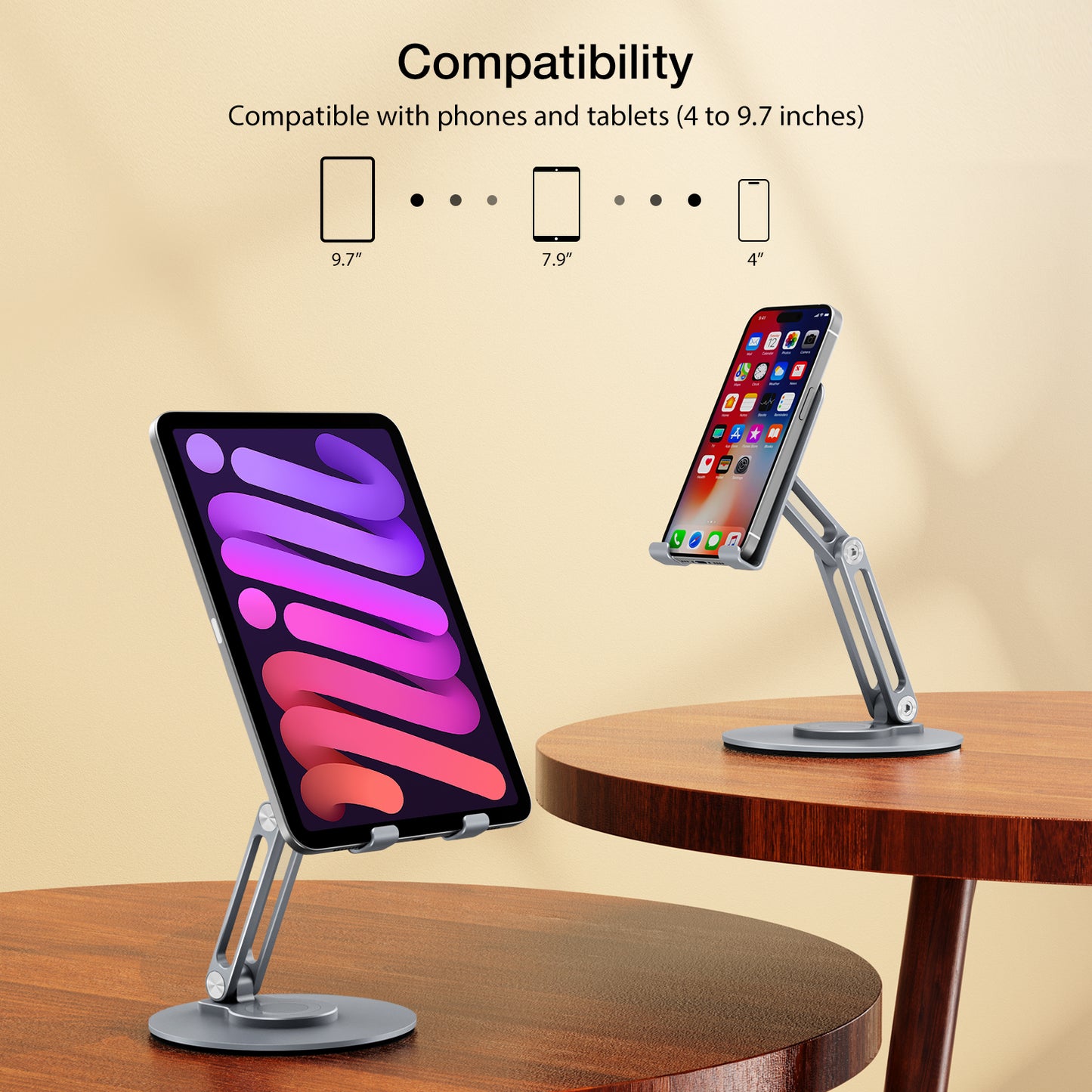 Phone Holder Stand 360 Rotating Foldable Desktop Stand
