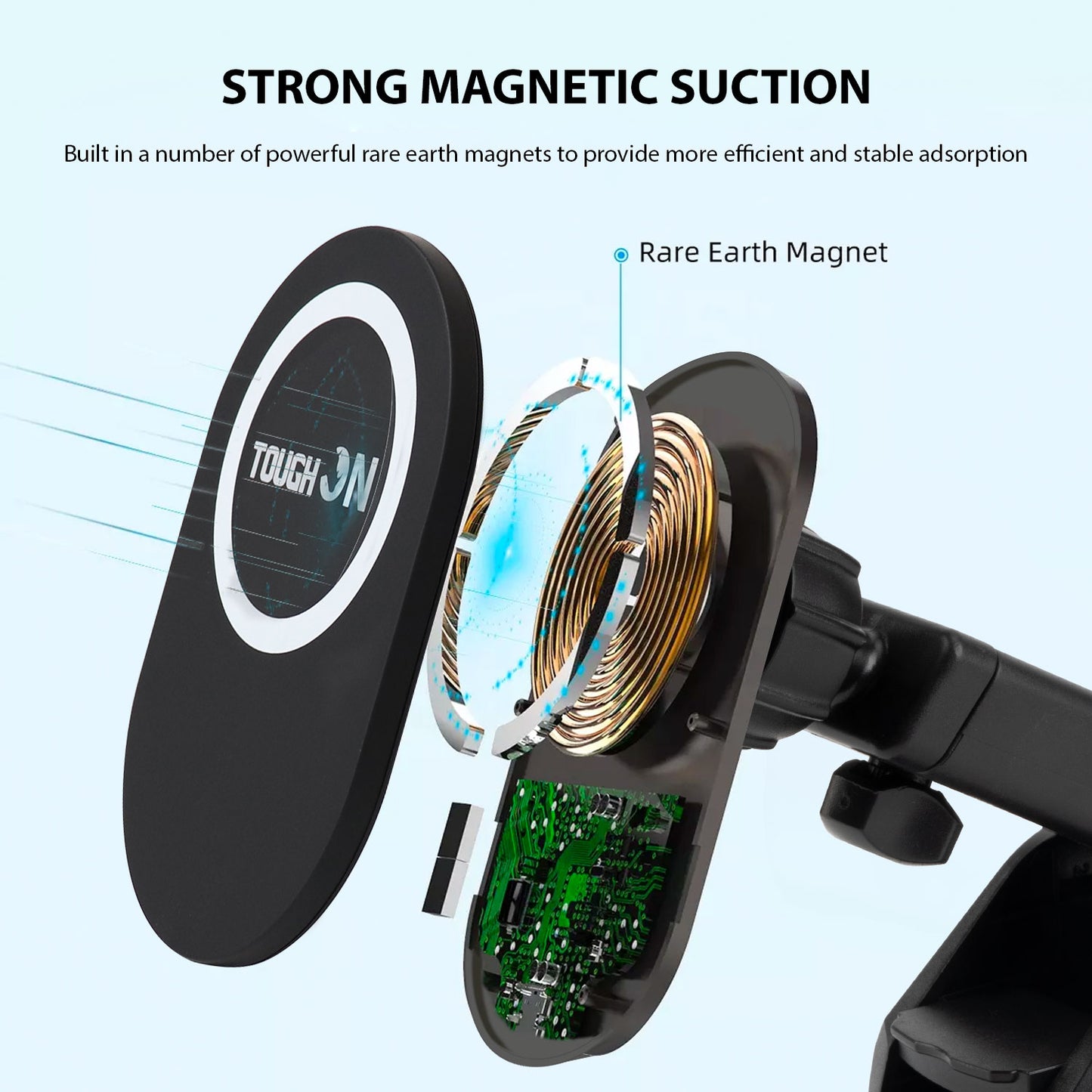Tough On 15W Wireless Magnetic Universal Car Mount