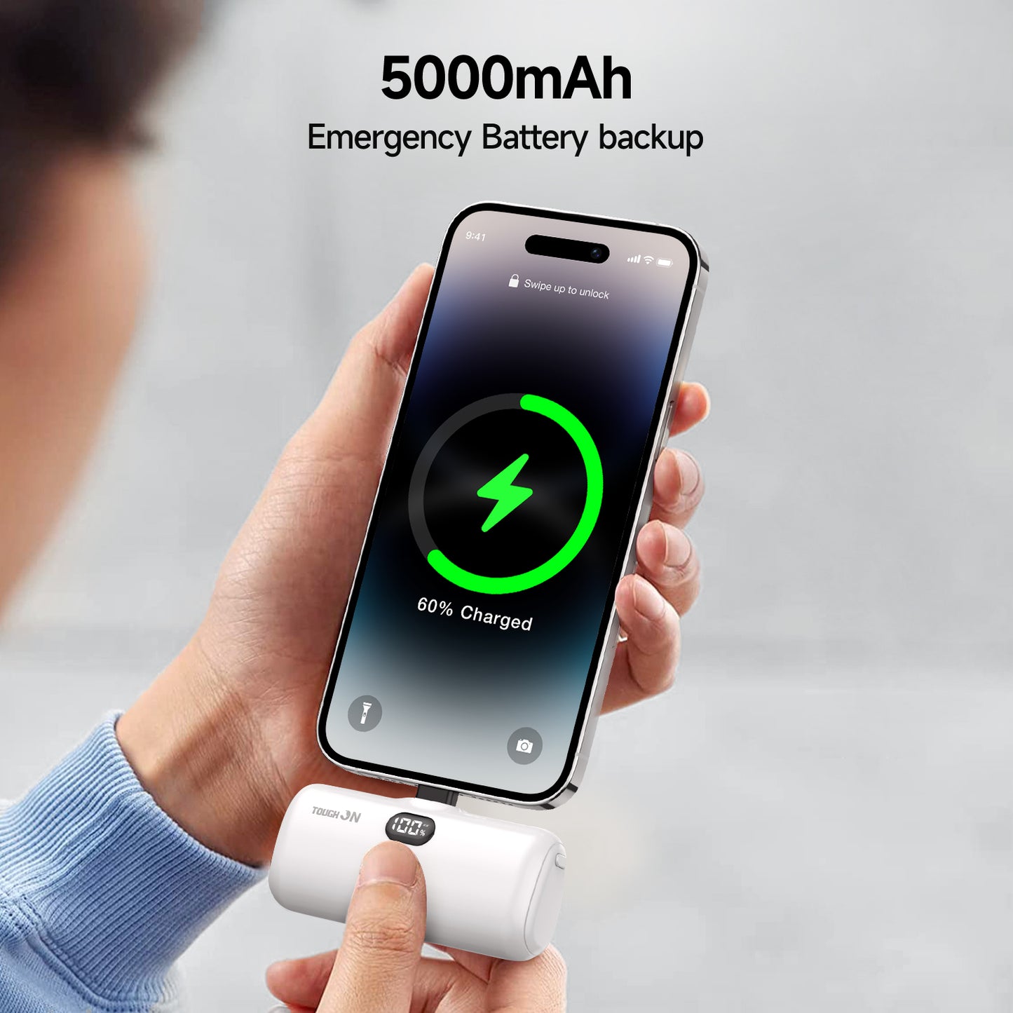 Tough On Mini Portable Charger 5000mAh Power Bank PD Fast Charging for iPhone