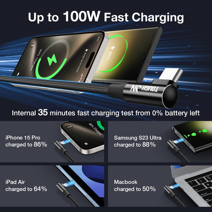 Tough On USB C to USB C Charger Cable 100W Fast Charging 1M