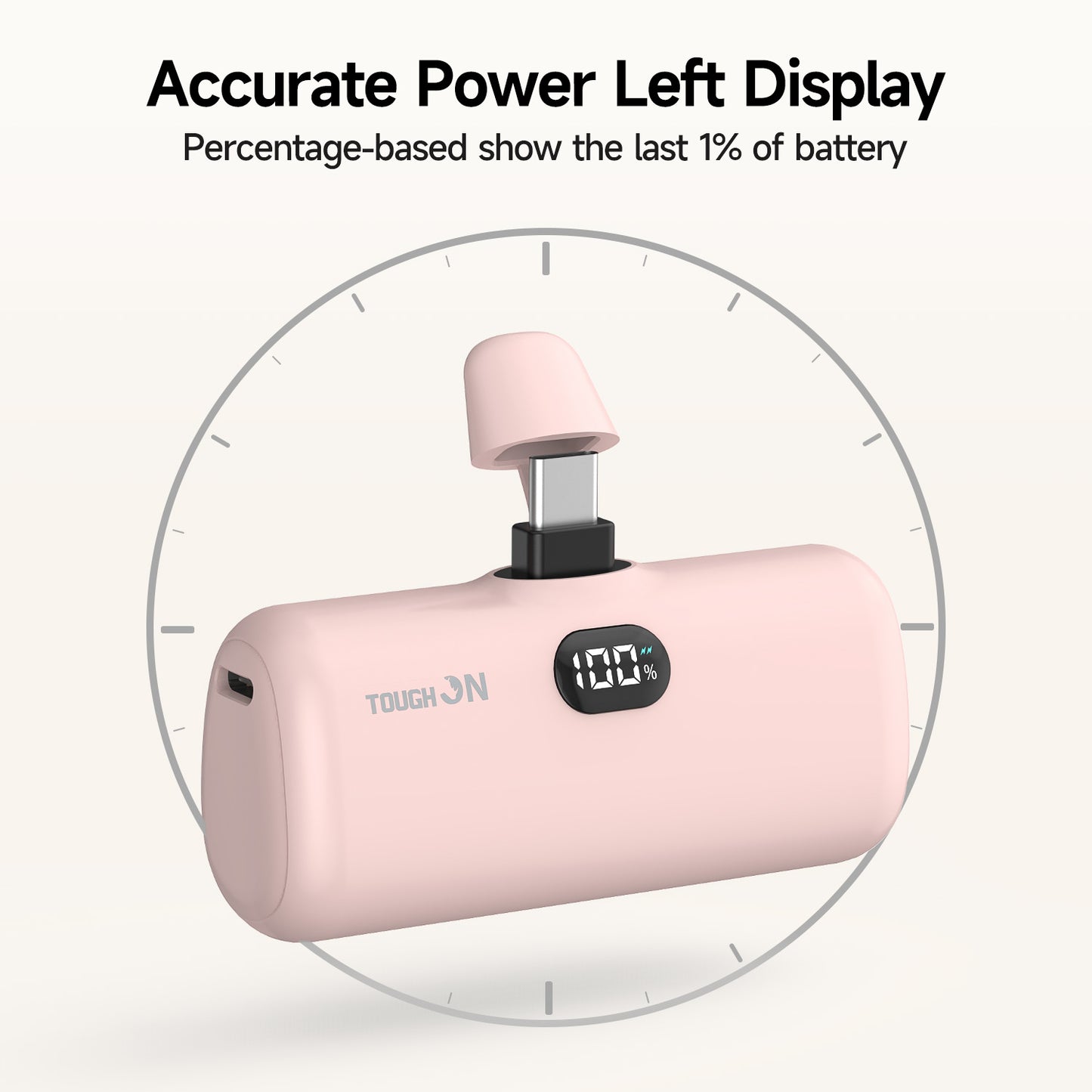 Tough On Mini Portable Charger 5000mAh Power Bank USB C for Samsung Android iPhone 15 & 16 Series