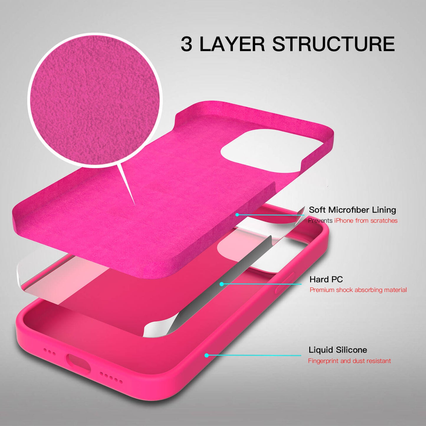 Tough On iPhone 12 Pro Max Case Strong Liquid Silicone Case Black