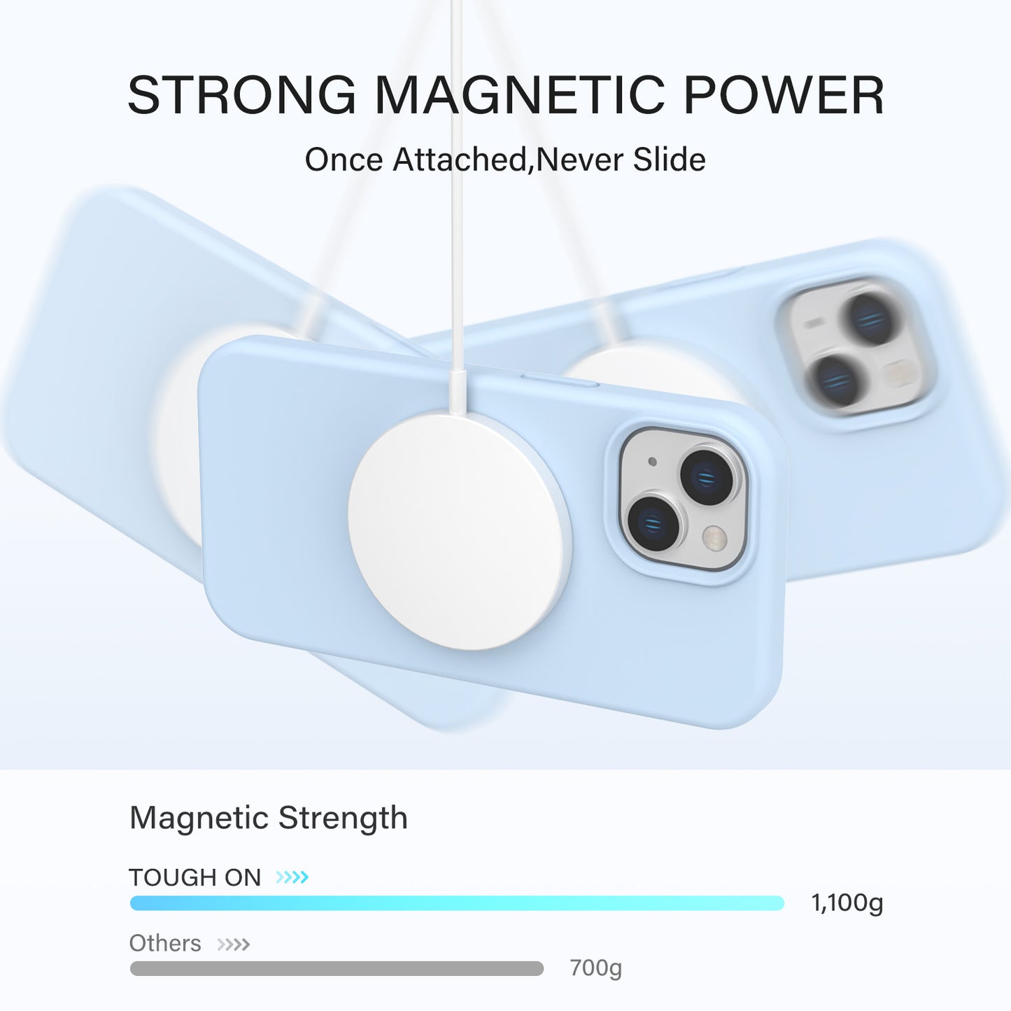 Tough On iPhone 16e / iPhone 15 Strong Liquid Silicone Case with Magsafe