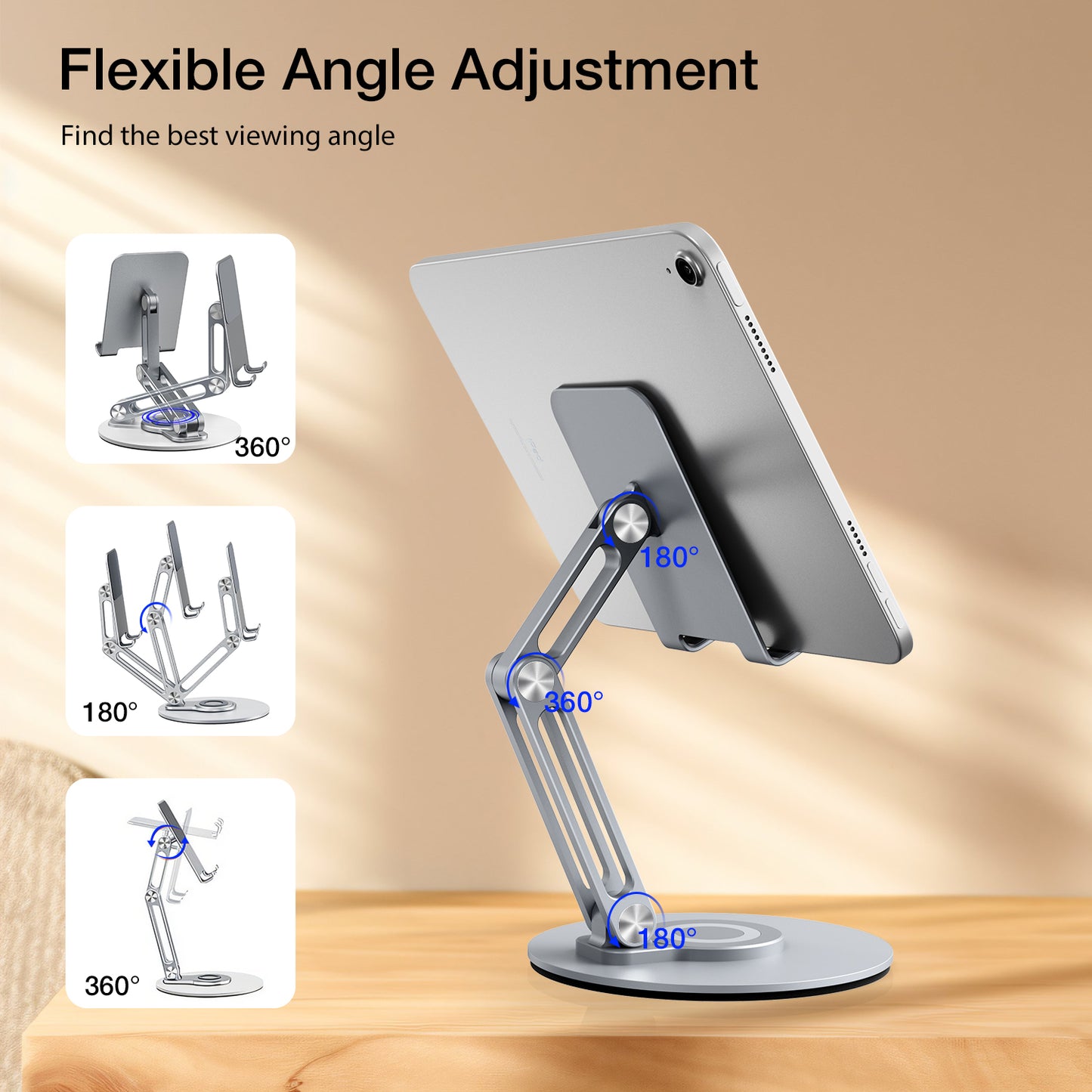 Phone Holder Stand 360 Rotating Foldable Desktop Stand