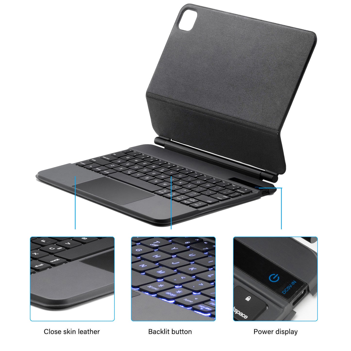 Tough On Magnetic Keyboard Case with Trackpad for iPad