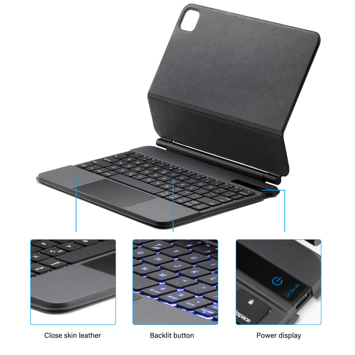 Tough On Magnetic Keyboard Case with Trackpad for iPad