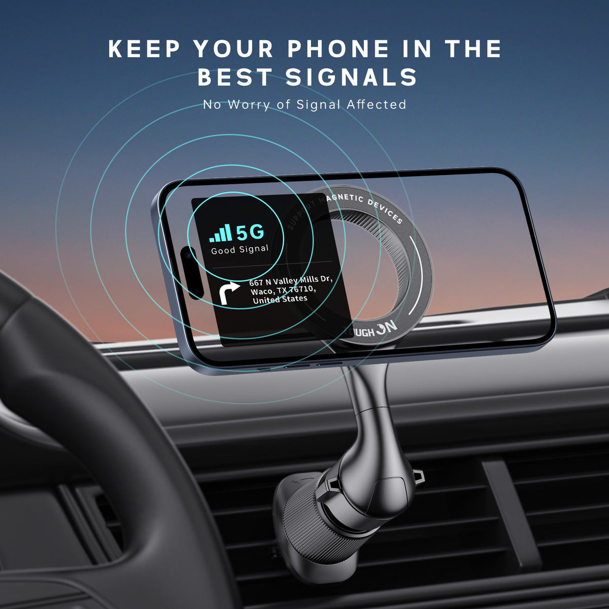 2 Pack Tough On MagSafe Car Mount Magnetic Phone Holder for Car Air Vent