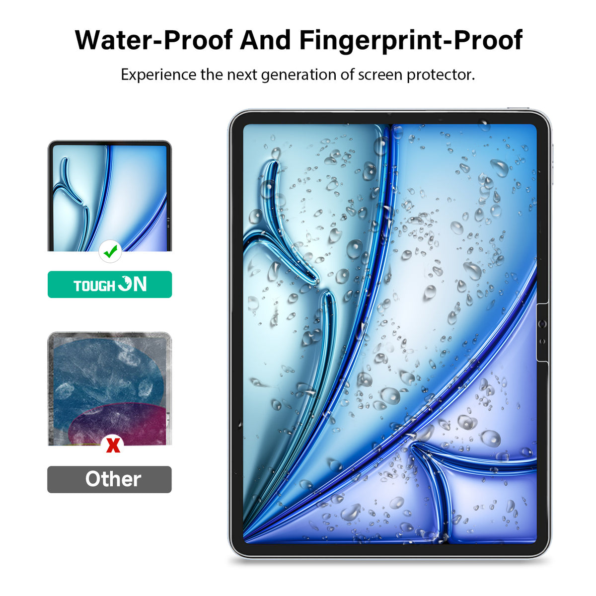 Tough On iPad Air 13" 2024 / 2025 / 2026 Screen Protector Full Cover Tempered Glass