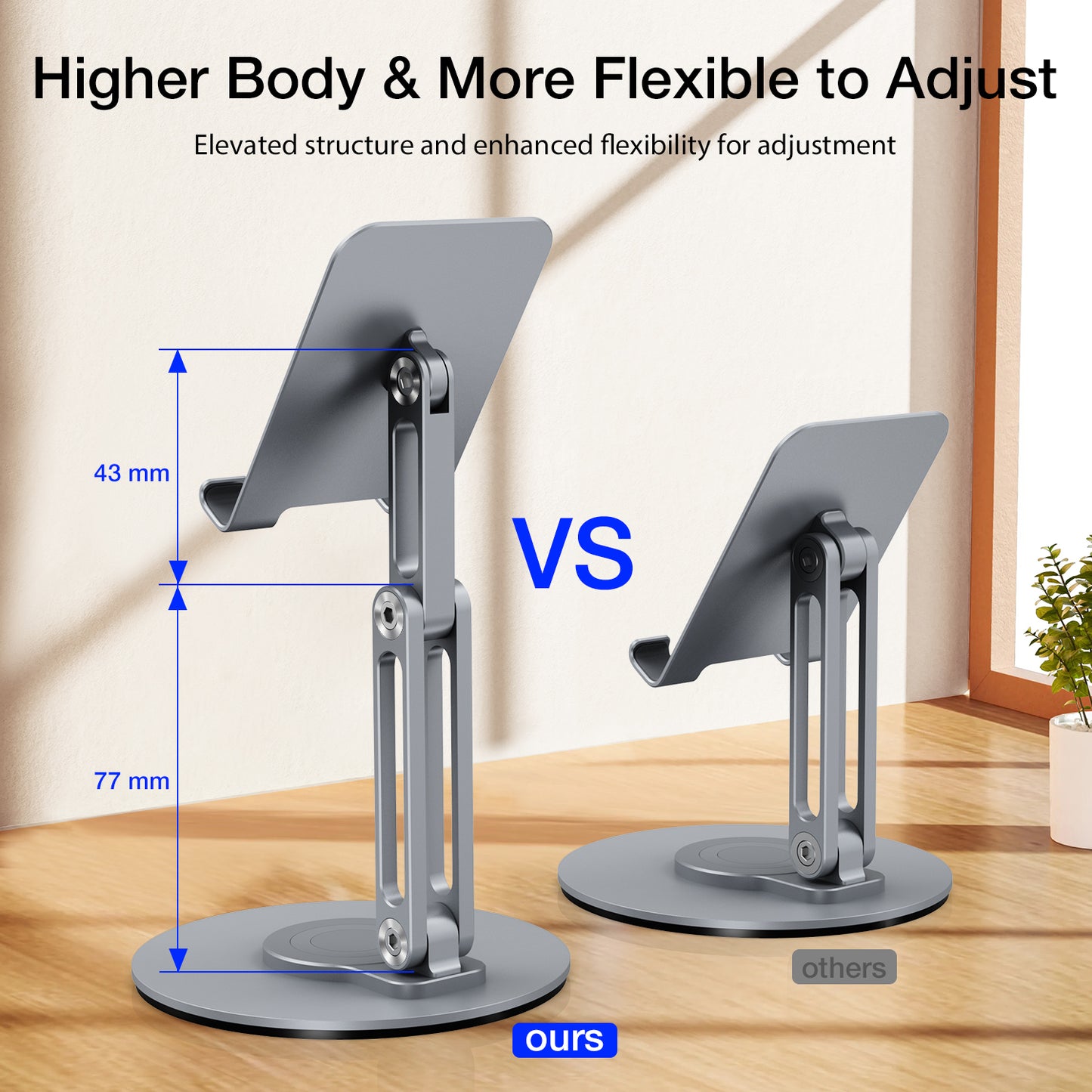 Phone Holder Stand 360 Rotating Foldable Desktop Stand