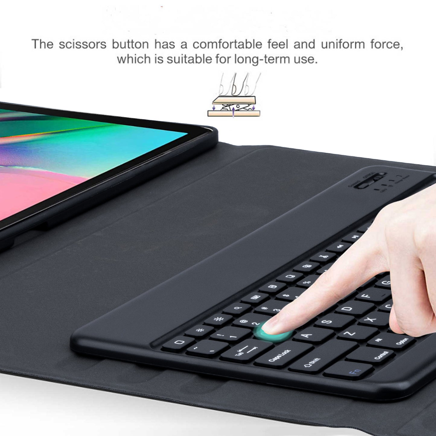 Tough On Samsung Galaxy Tab S8 Ultra Bluetooth Keyboard Cover Leather Case Black