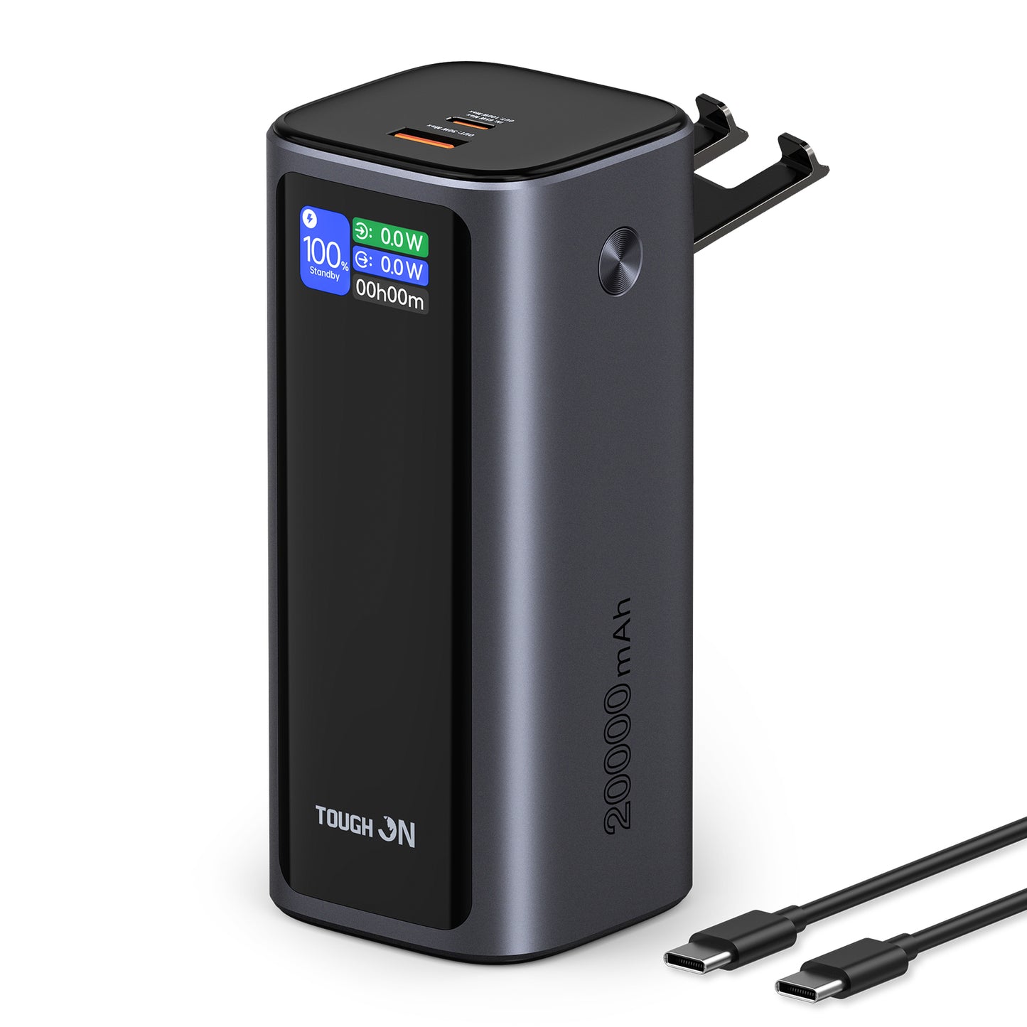 Tough On Laptop Power Bank 130W 20000mAh with Retractable Cable and Stand