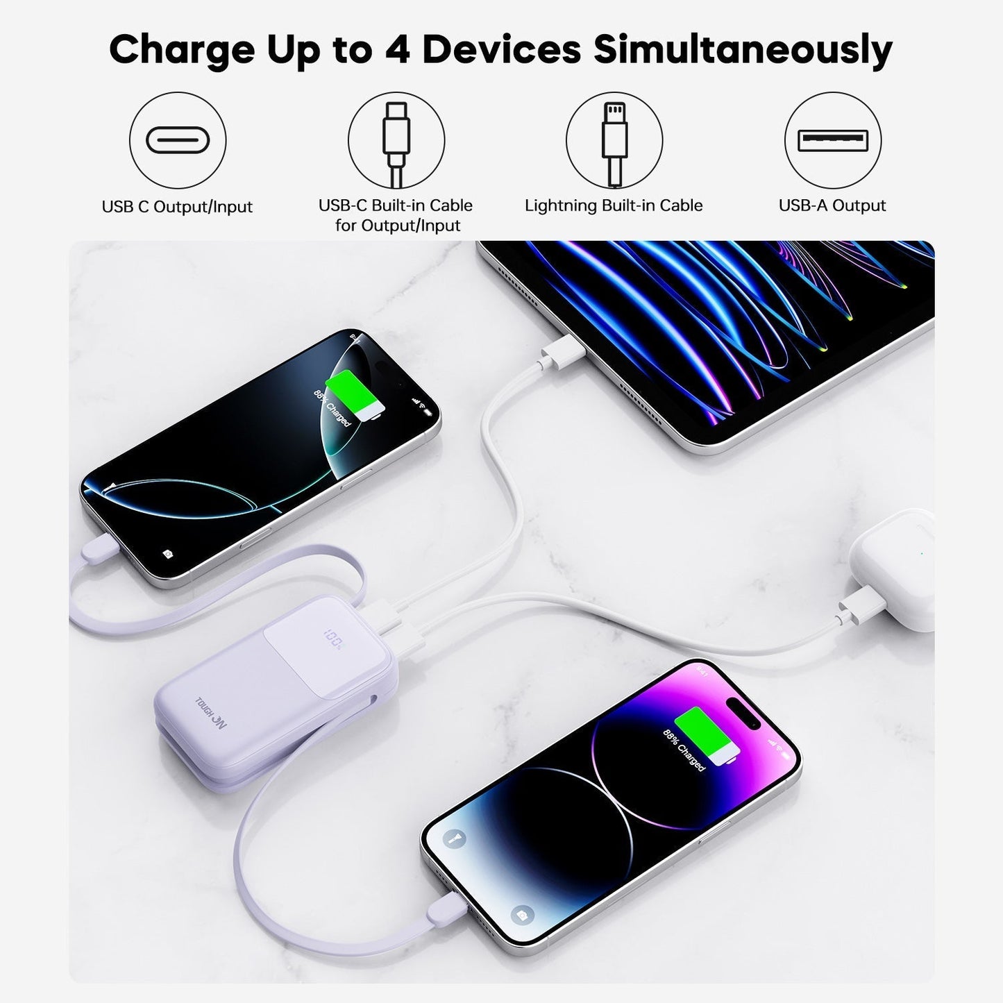 Tough On 10000mAh Power Bank (20W) + USB-C Charger (30W,AU) Bundle