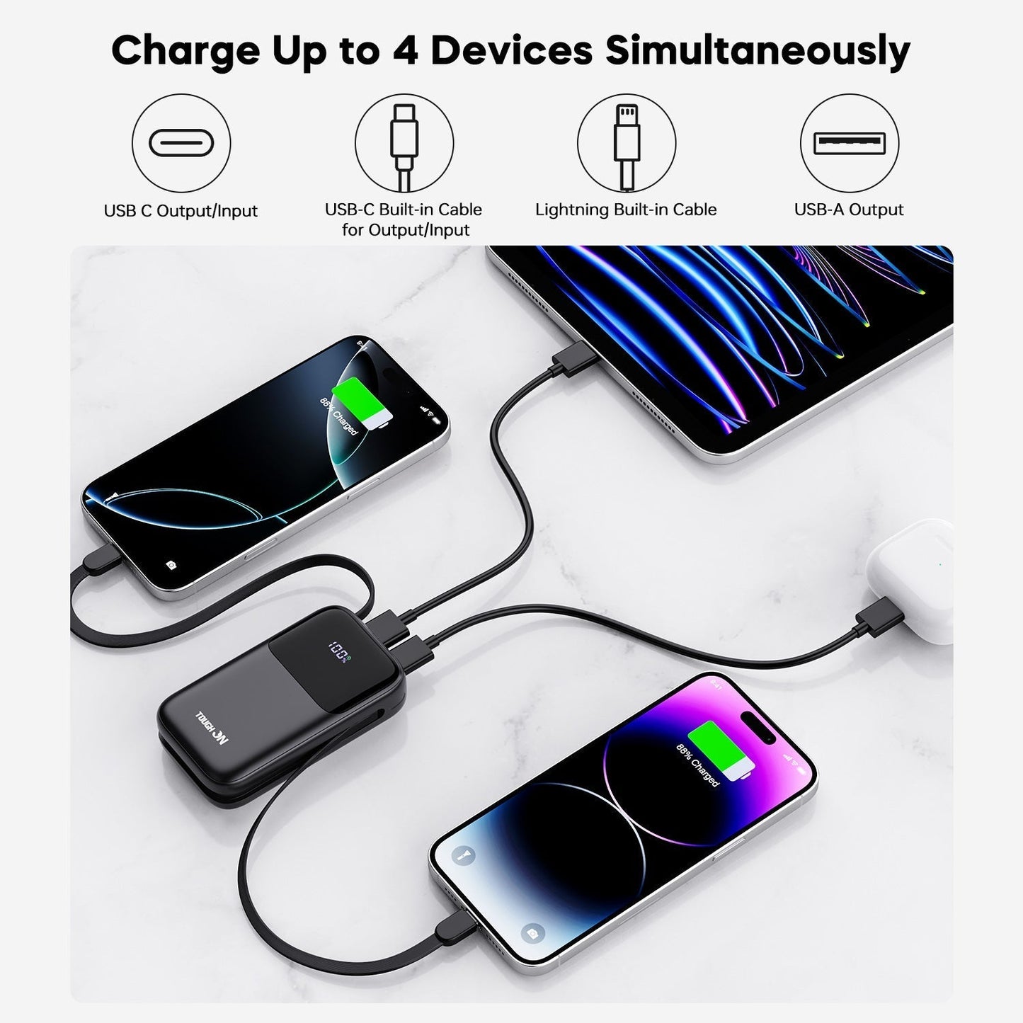 Tough On 10000mAh Power Bank (20W) + USB-C Charger (30W,AU) Bundle