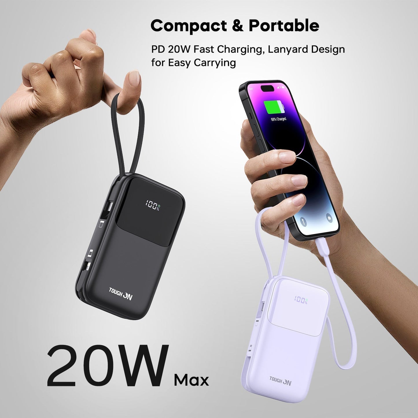 Tough On 10000mAh Power Bank (20W) + USB-C Charger (30W,AU) Bundle