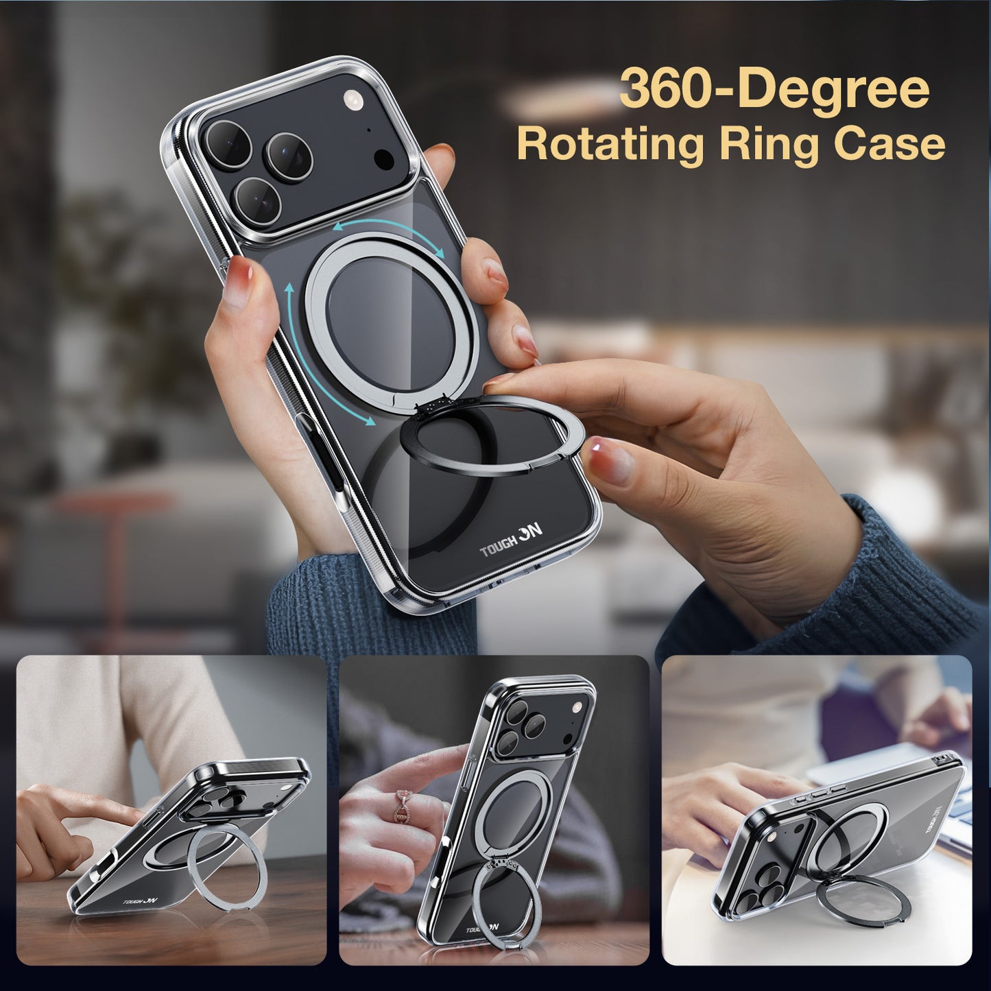 Tough On 360° Rotate Stand Case With MagSafe for iPhone