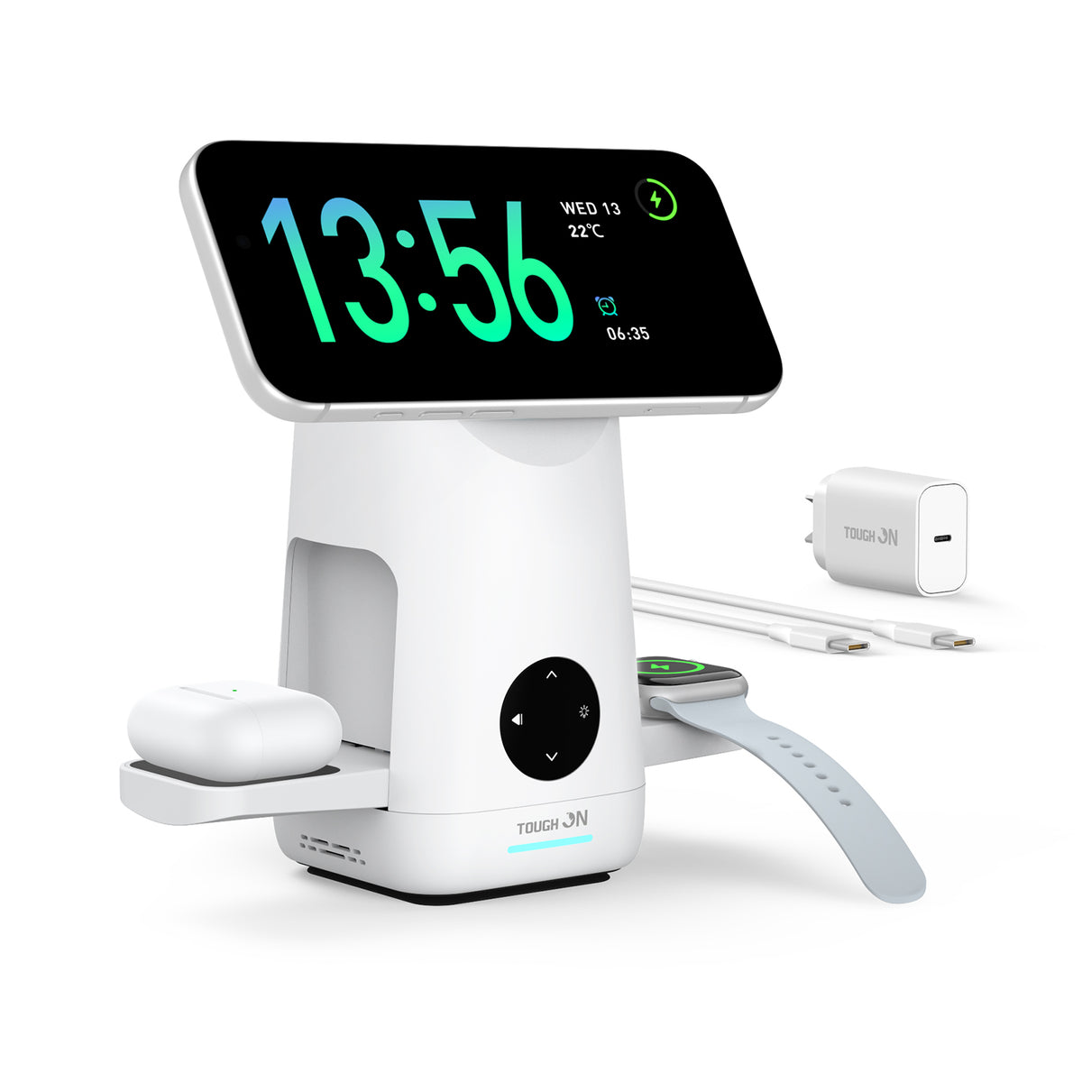 Tough On MagMax 3-in-1 Qi2 Wireless Charging Station
