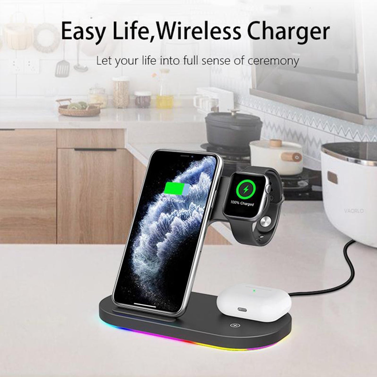Tough On 3-in-1 Wireless Charger (for Apple Devices) and 20W USB-C Charger (AU) Bundle