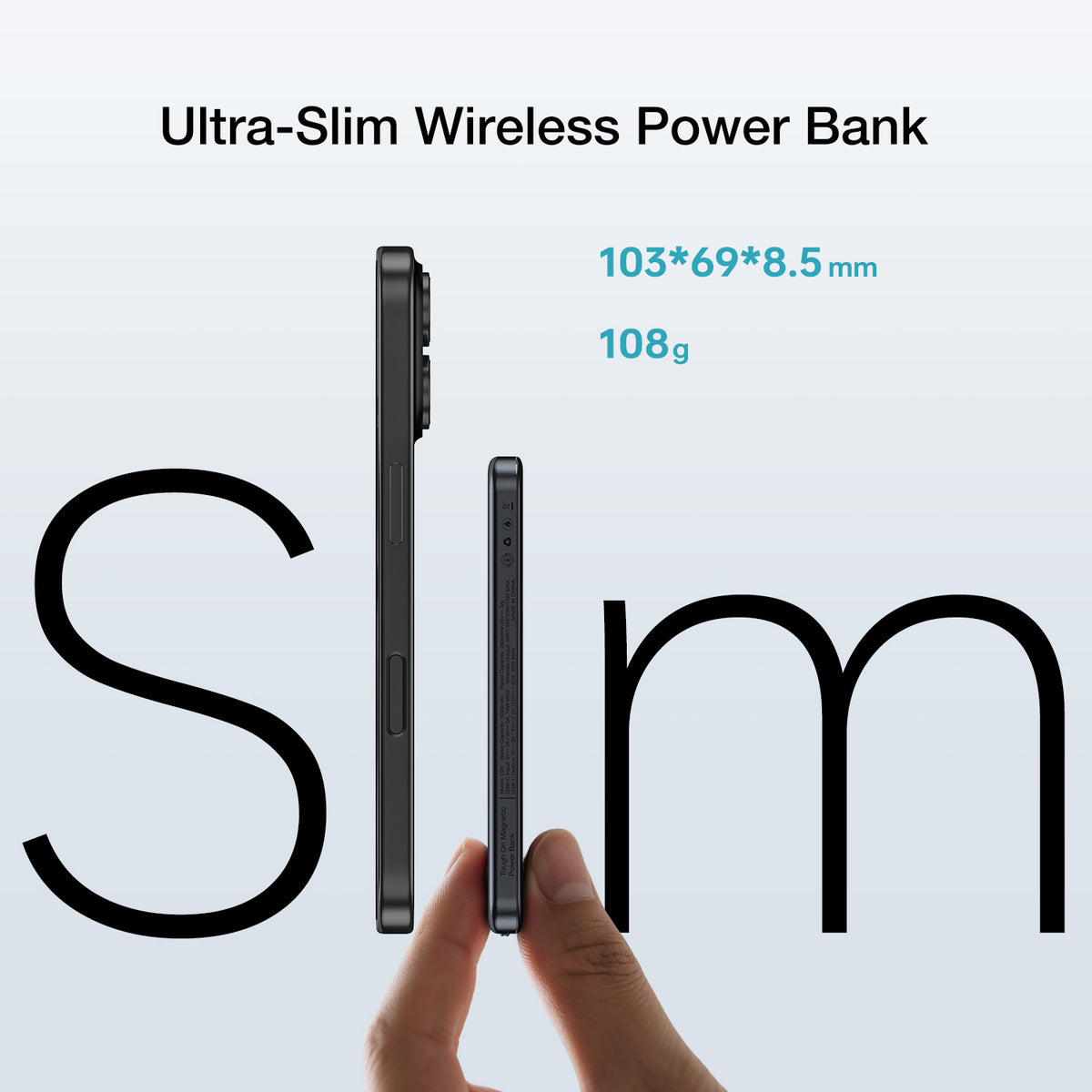 2 Pack Tough On 5000mAh Ultra Slim Magnetic Power Bank