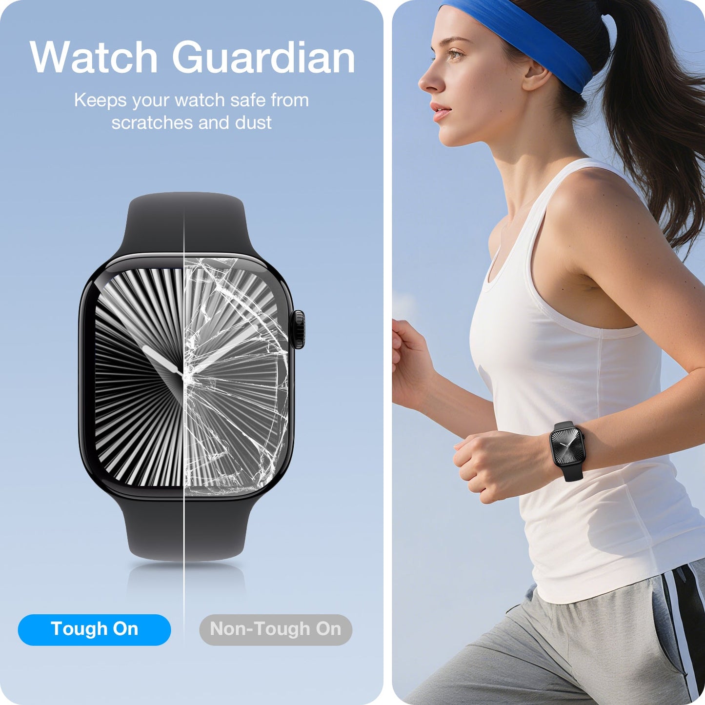 Tough On Screen Protector 2 Pack for Apple Watch with Installation Kit