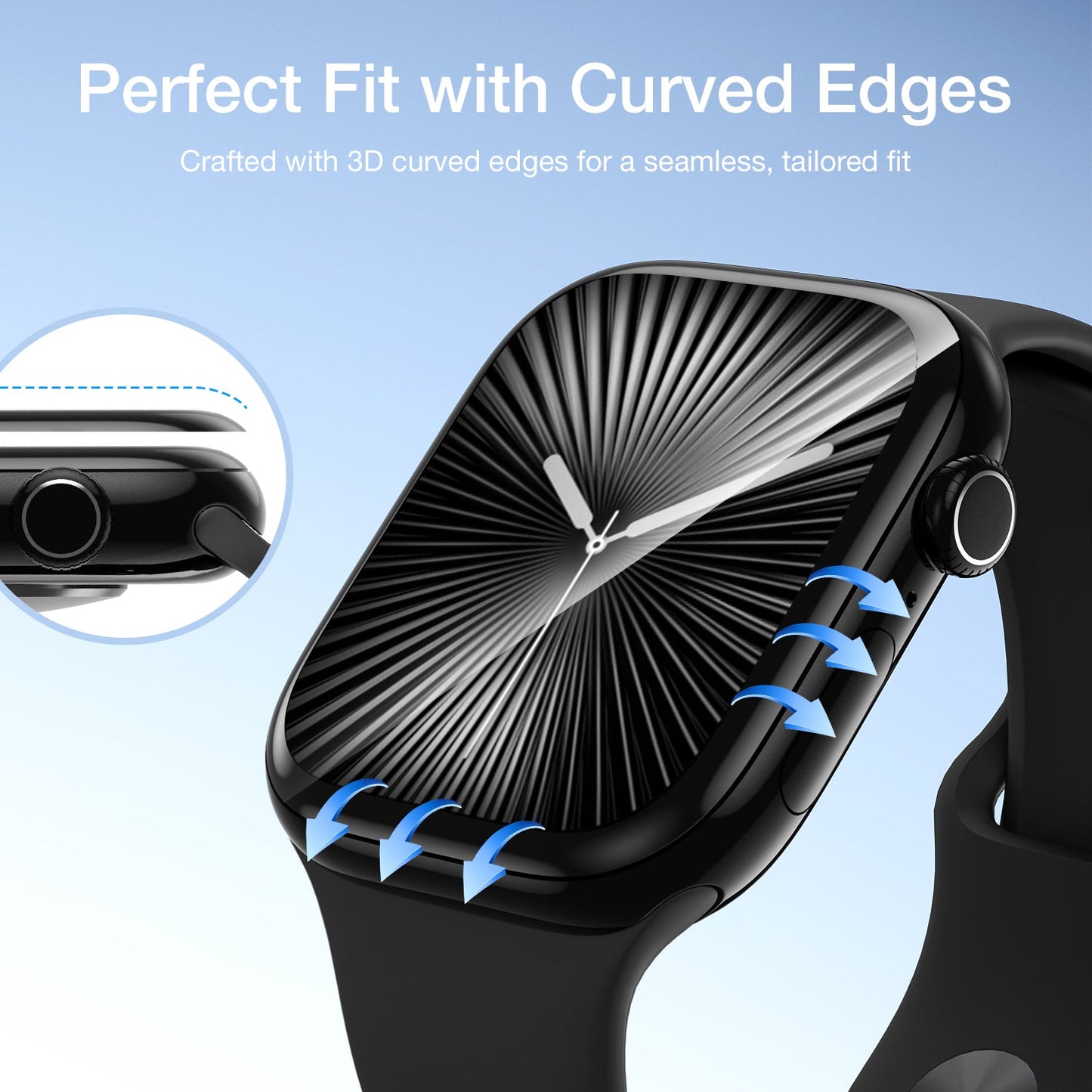 Tough On Screen Protector 2 Pack for Apple Watch with Installation Kit