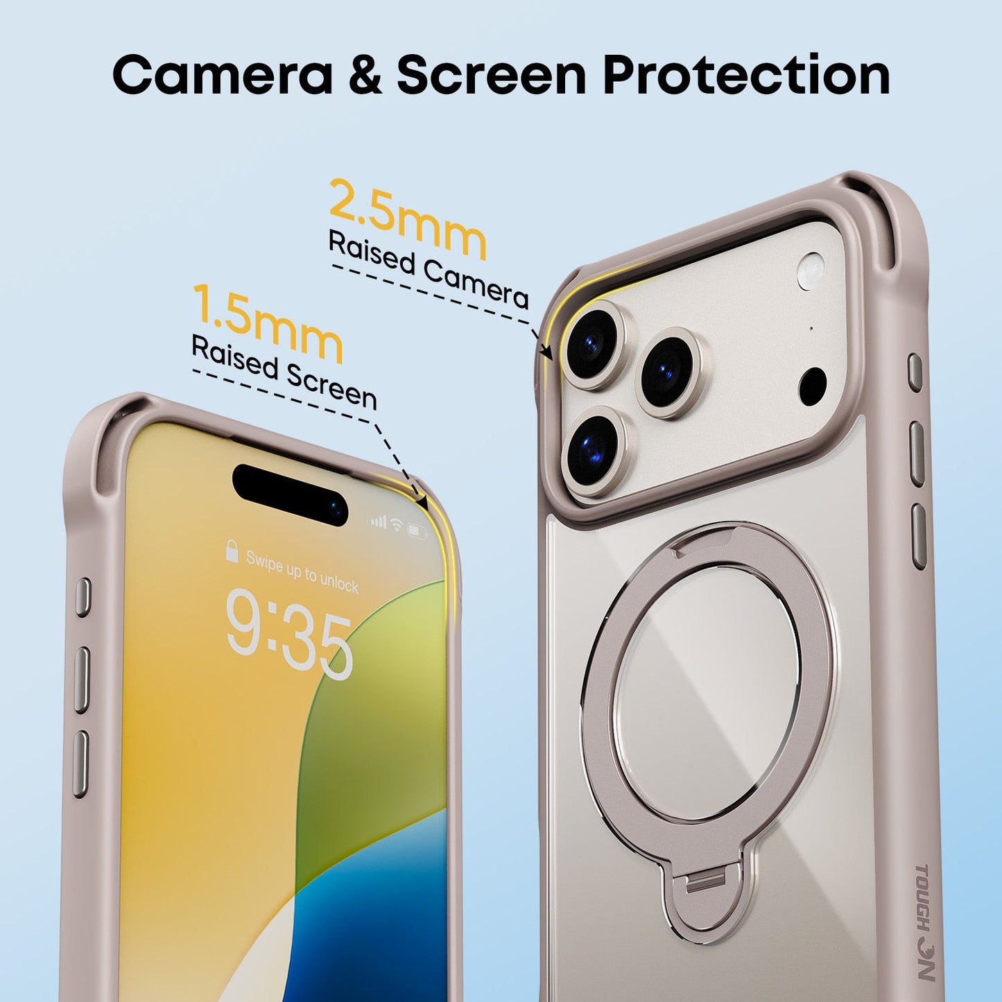 Tough On Armour Case with Ring Holder Stand MagSafe Compatible for iPhone 17 Series