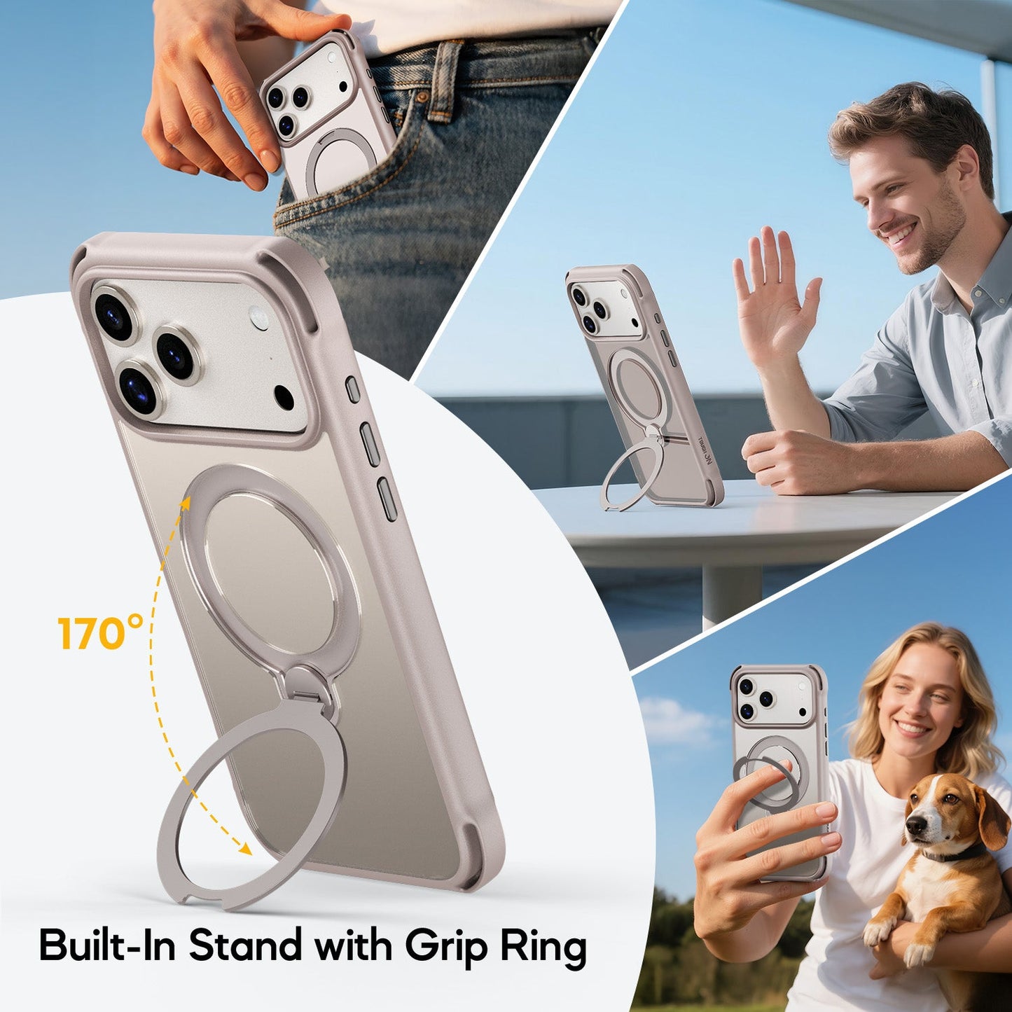Tough On Armour Case with Ring Holder Stand MagSafe Compatible for iPhone 17 Series