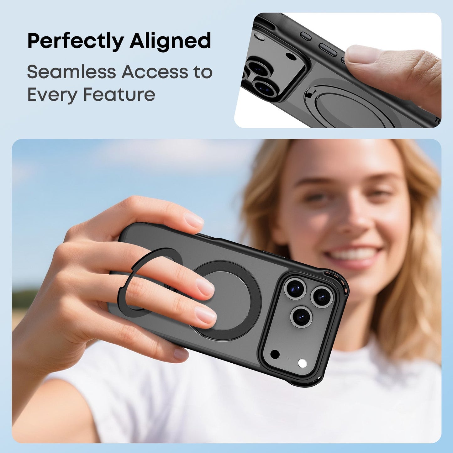 Tough On Armour Case with Ring Holder Stand MagSafe Compatible for iPhone 17 Series