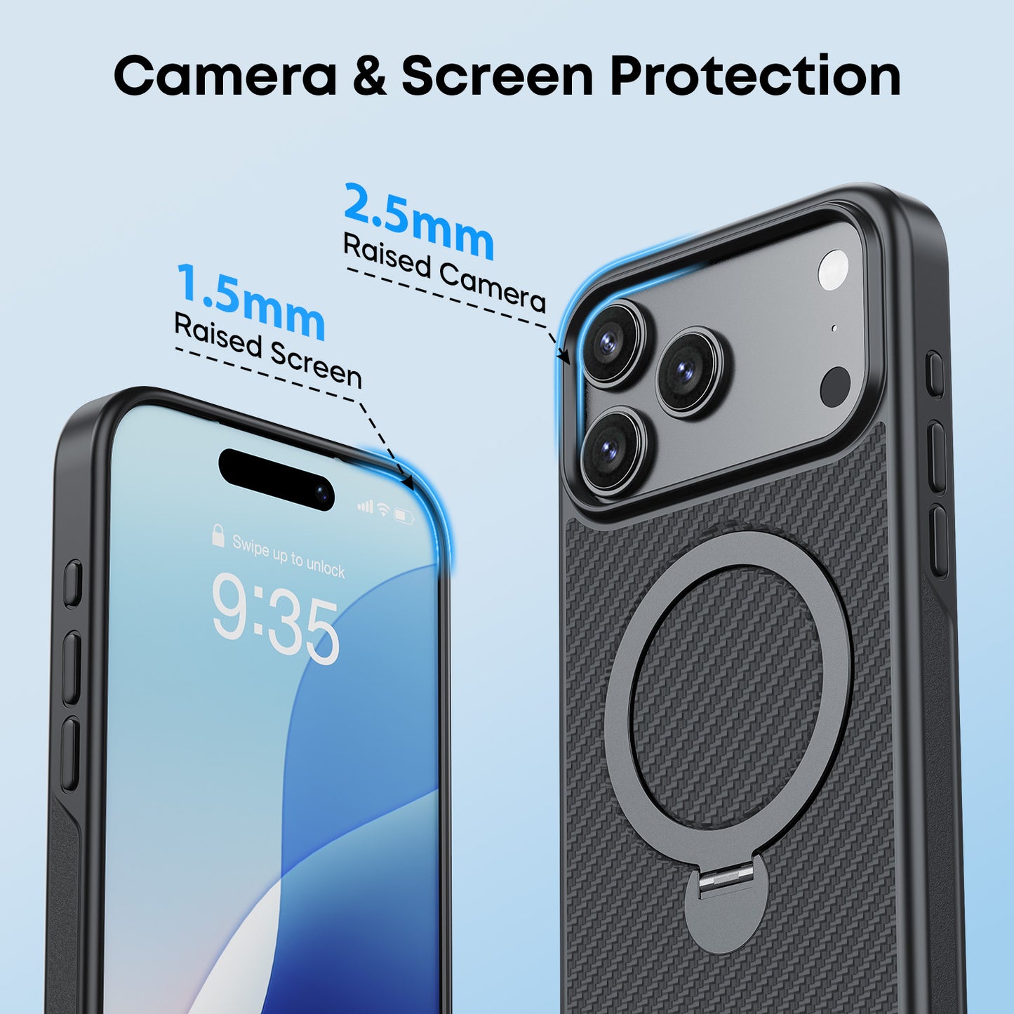 Tough On Armour Case with Ring Holder Stand MagSafe Compatible for iPhone 17 Series