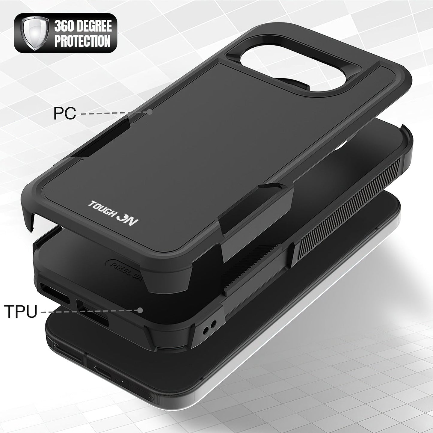 Tough On Google Pixel 9a Case Tough Armor Black