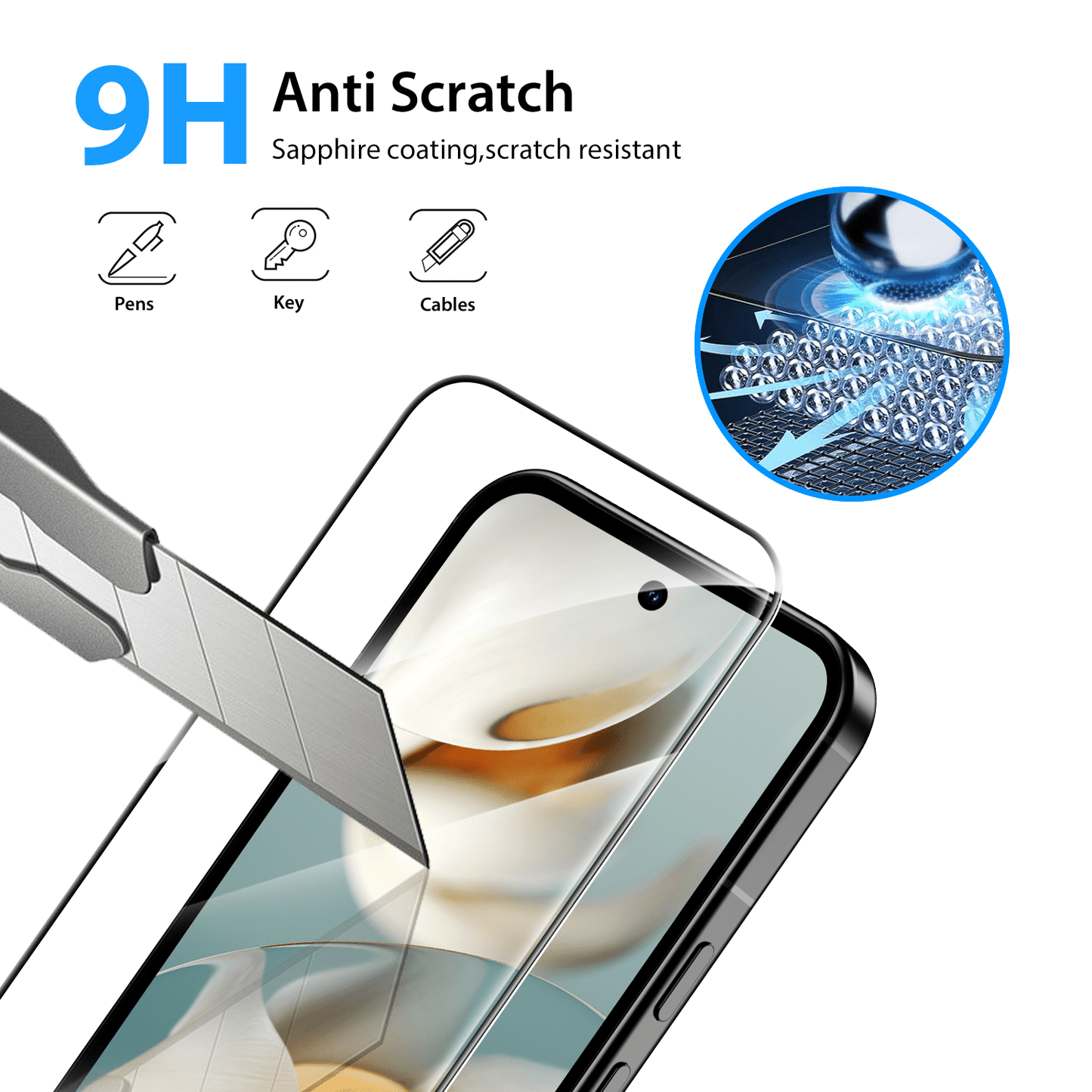 Tough On Google Pixel 9a Tempered Glass Screen Protector