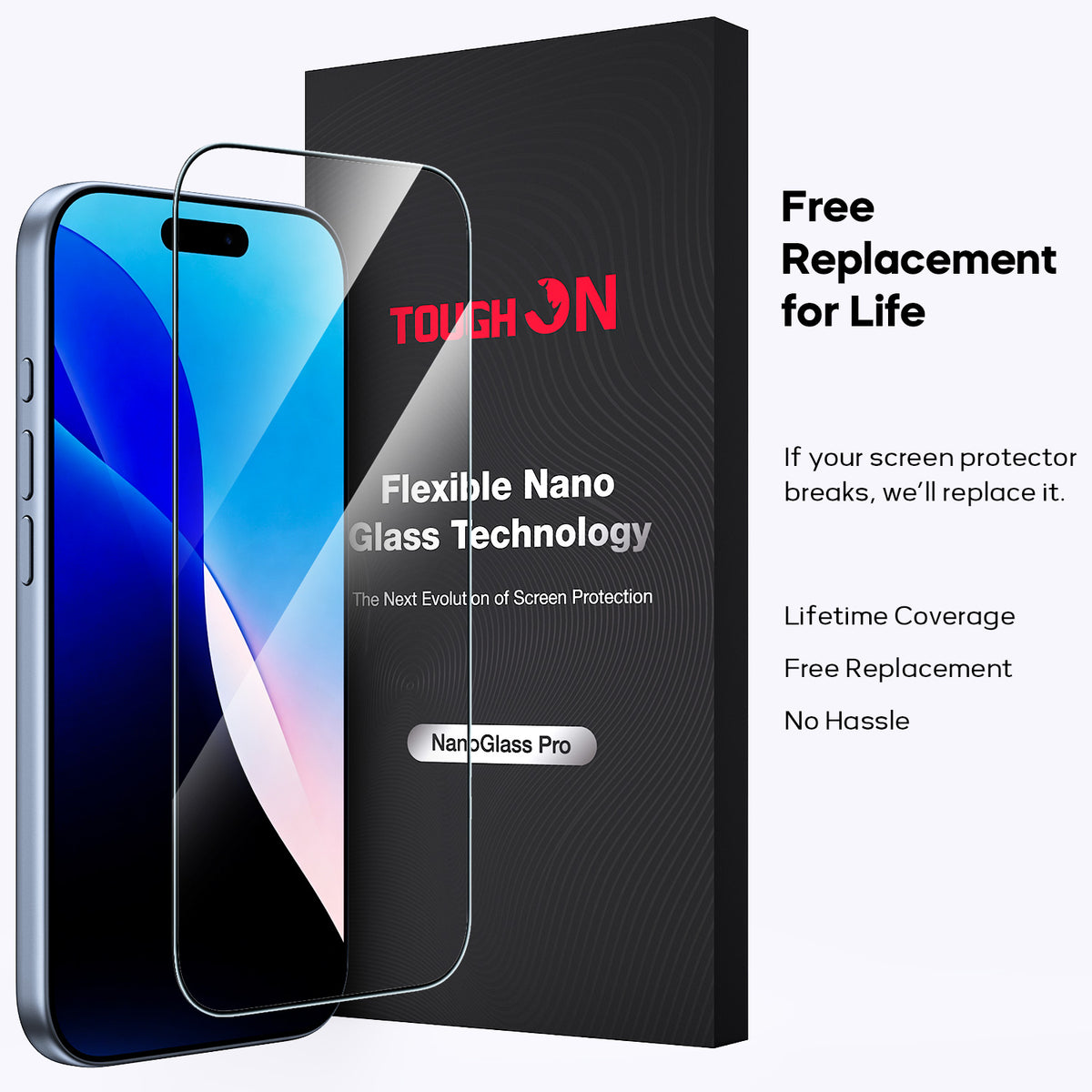 Tough On HD Clear Nano Glass Screen Protector for iPhone