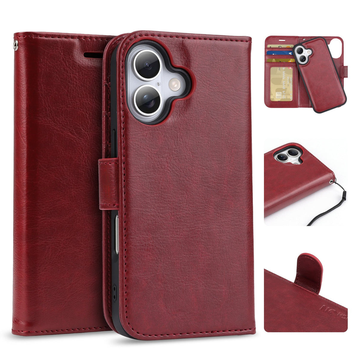 Tough On Magnetic Detachable Leather Case for iPhone
