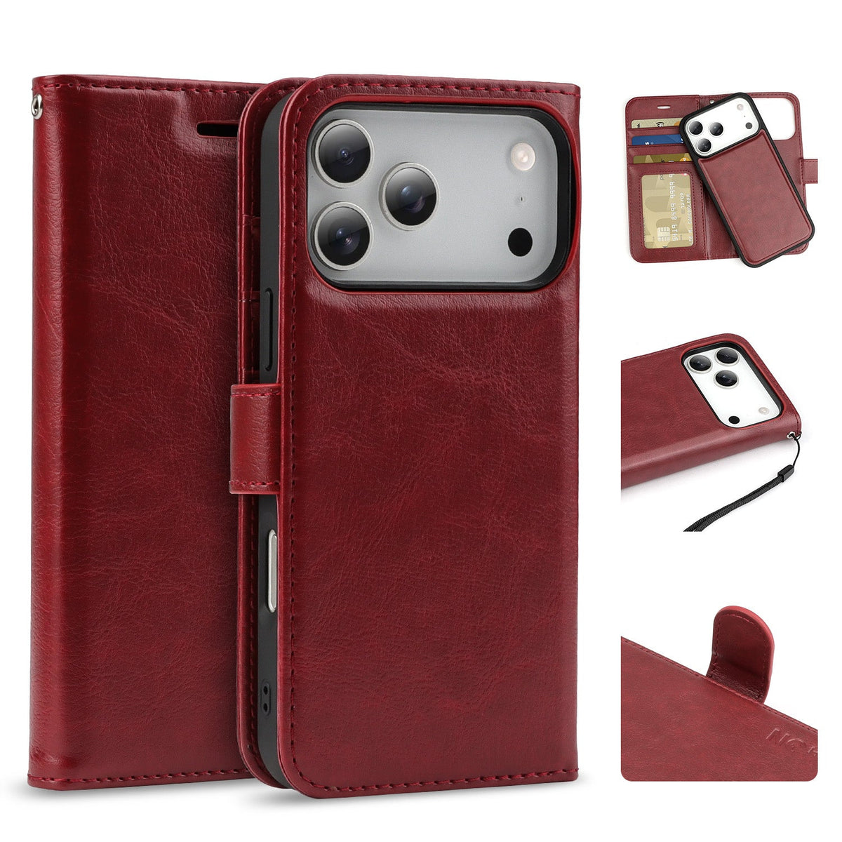 Tough On Magnetic Detachable Leather Case for iPhone 17 Series-2