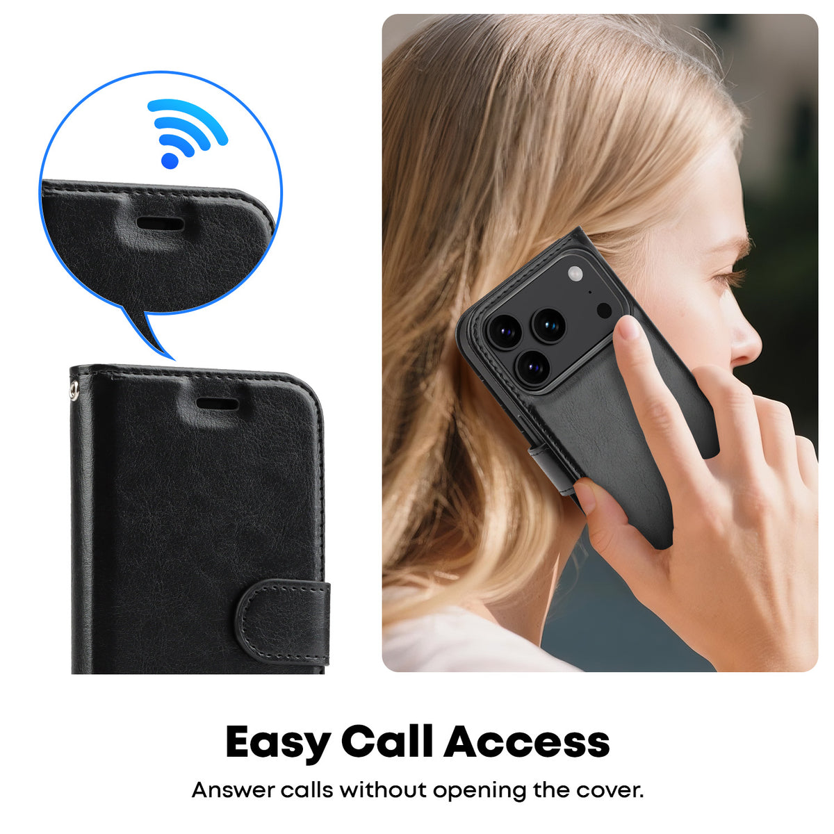 Tough On Magnetic Detachable Leather Case for iPhone