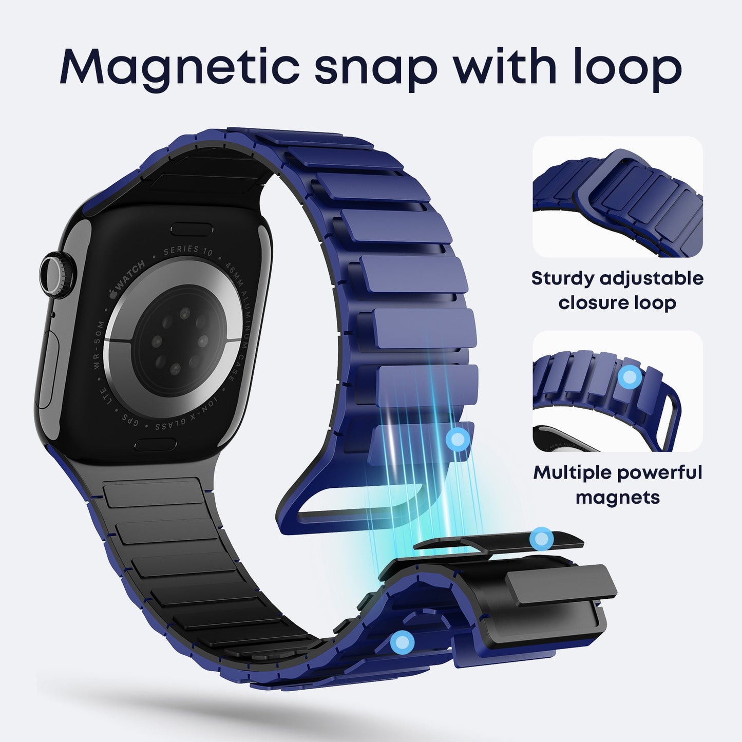 Tough On Magnetic Silicone Band for Apple Watch