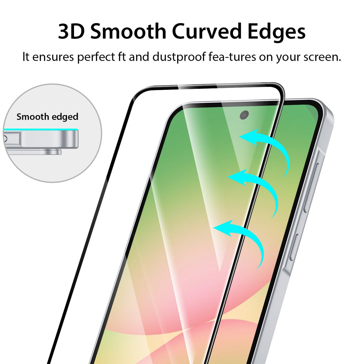 Tough On Samsung Galaxy S24 FE Tempered Glass Screen Protector Black