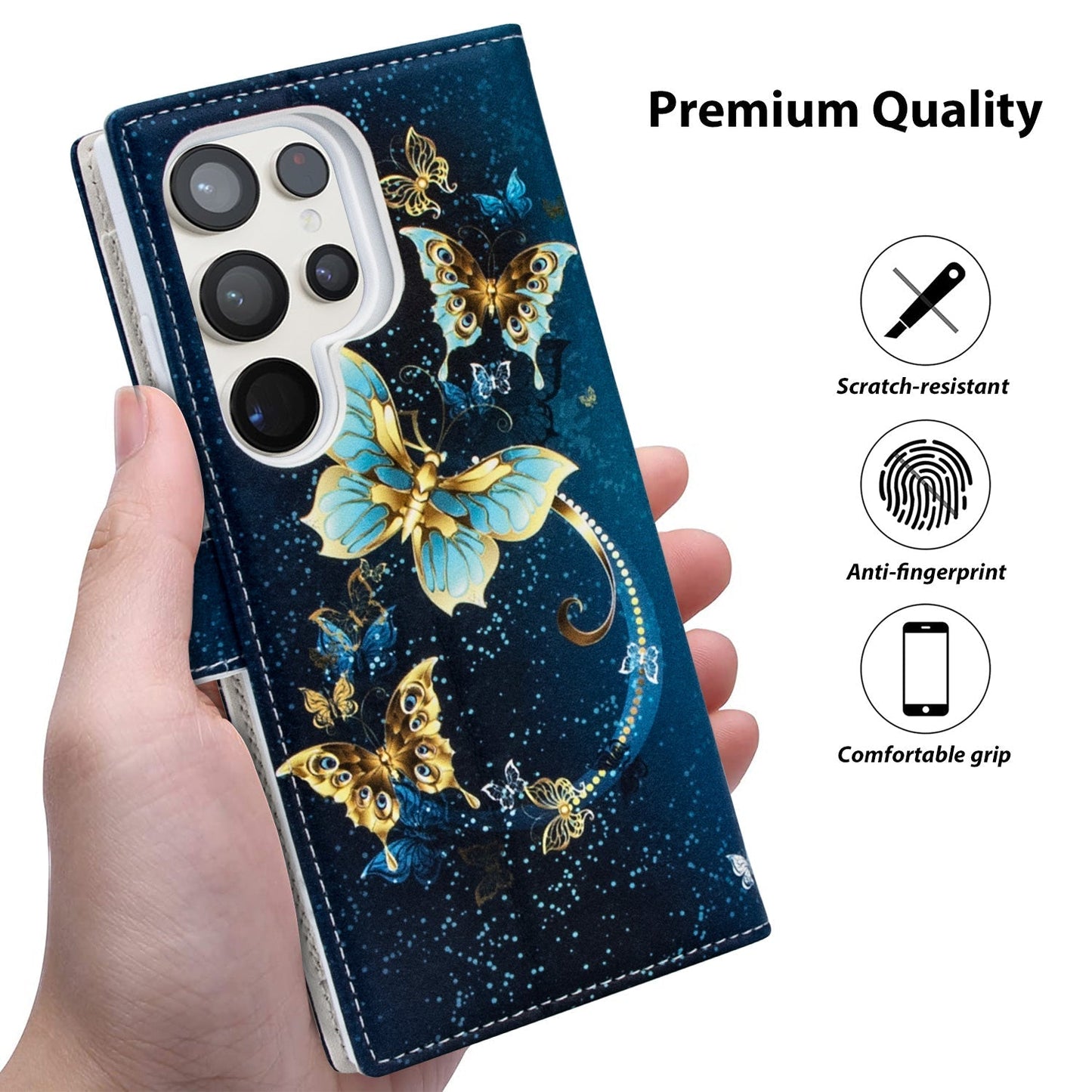 Tough On Samsung Galaxy S24 Ultra Case Wallet Leather Flip Cover