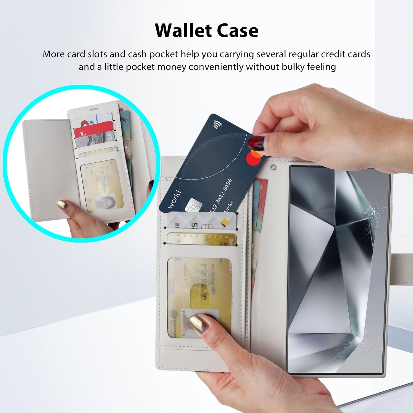 Tough On Samsung Galaxy S24 Ultra Case Wallet Leather Flip Cover