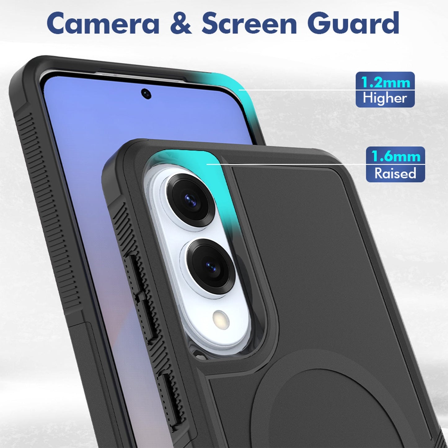 Tough On Samsung Galaxy S25 Edge Case Magnetic Armor Cover Black